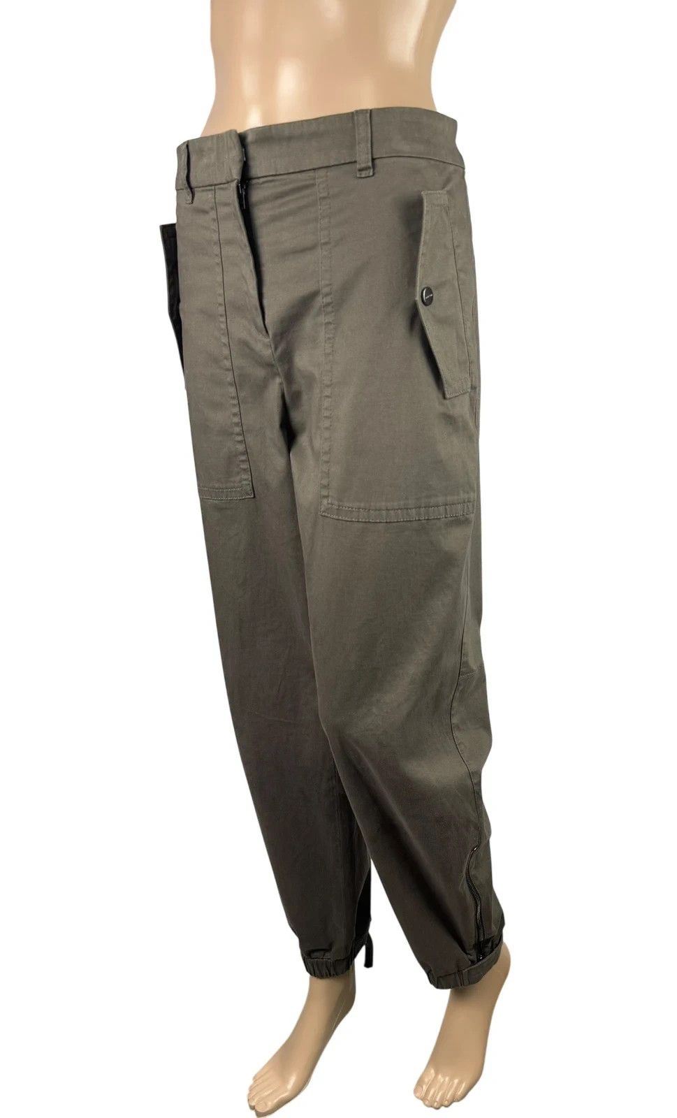 Other Marc Cain Khaki Cotton Pants Ankle Zip size 4 Size 36" / US 14 / IT 50 - 1 Thumbnail