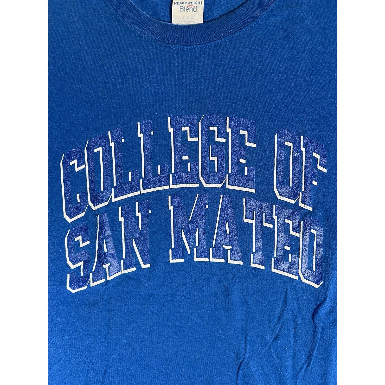 Jerzees Vintage College Of San Mateo T-Shirt Size Large Blue Spell O Size US L / EU 52-54 / 3 - 2 Thumbnail
