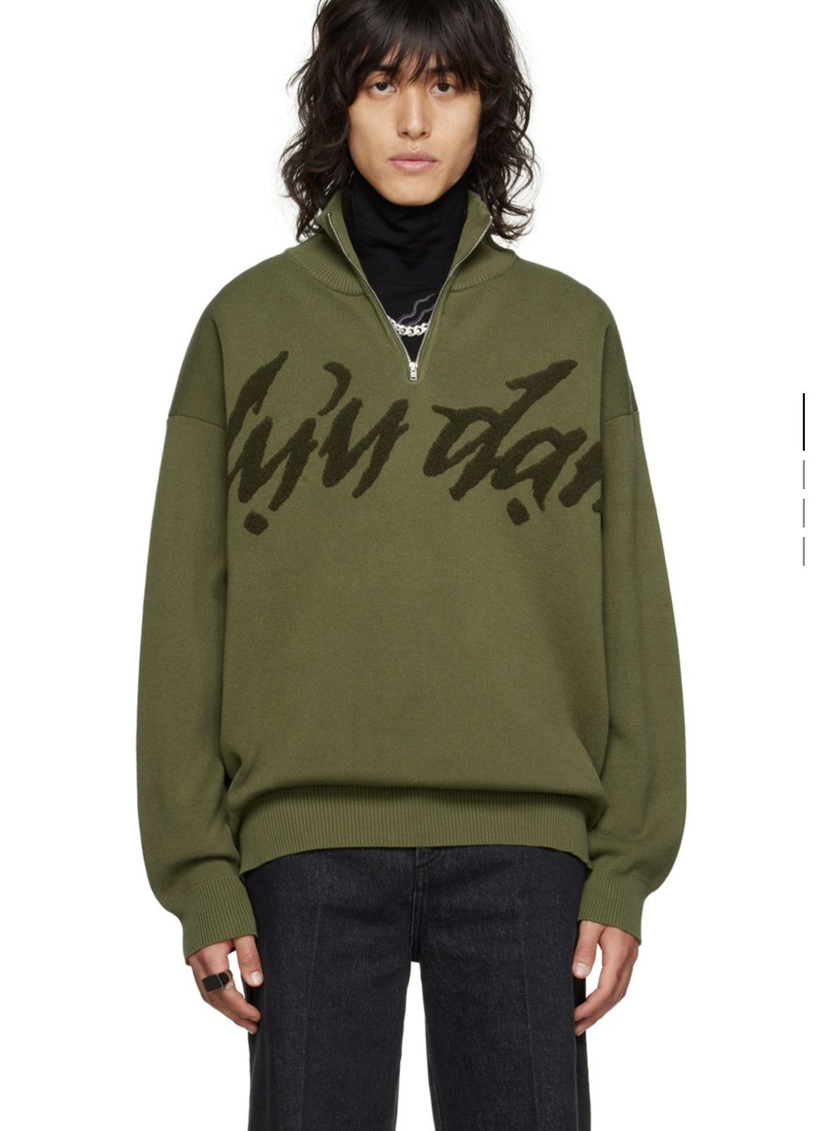 LUU DAN Khaki Half-zip Sweater Size US M / EU 48-50 / 2 - 1 Preview