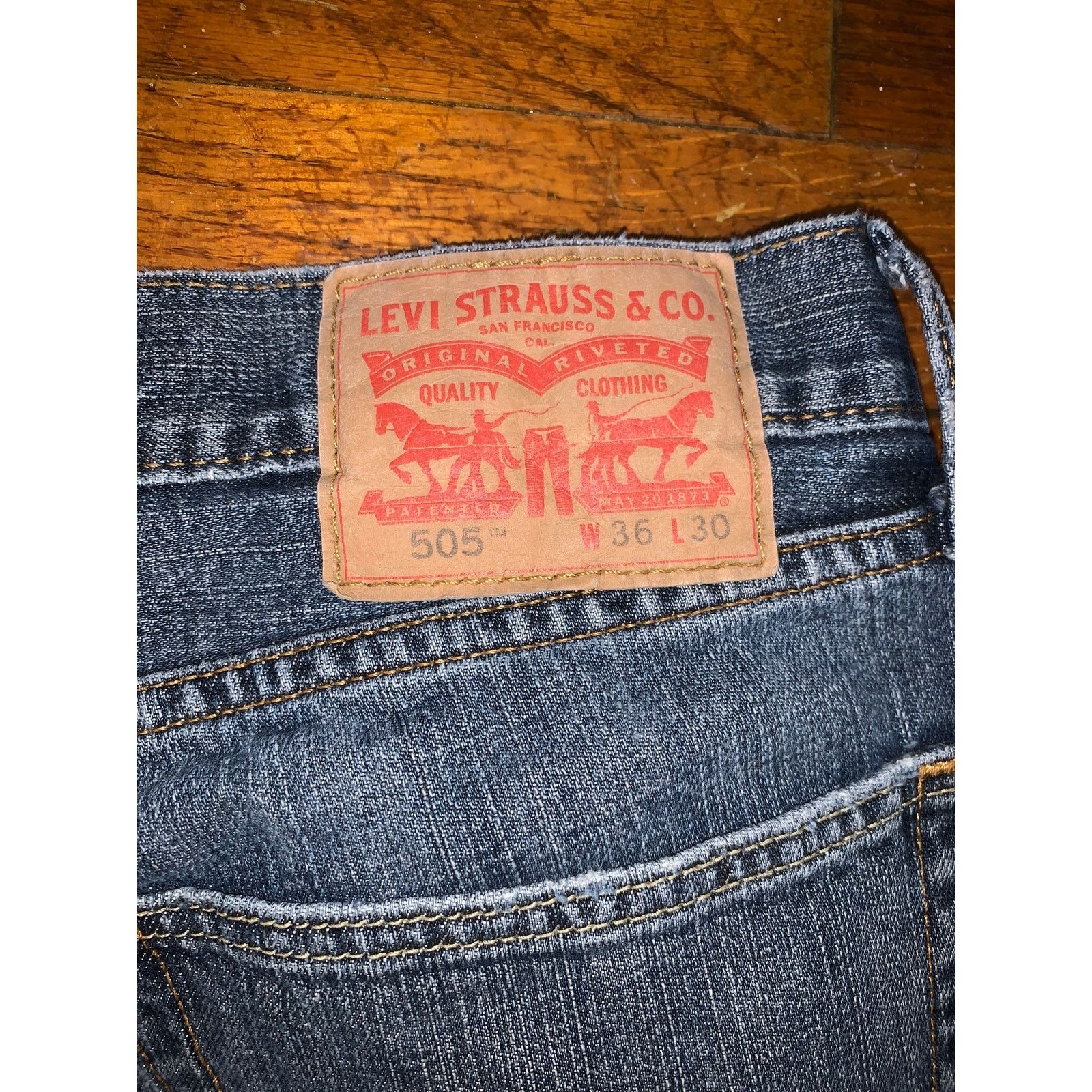 Levi's Levi’s 505 Straight Leg Jeans Mens 36x30 Dirty Wash Size US 36 / EU 52 - 4 Thumbnail
