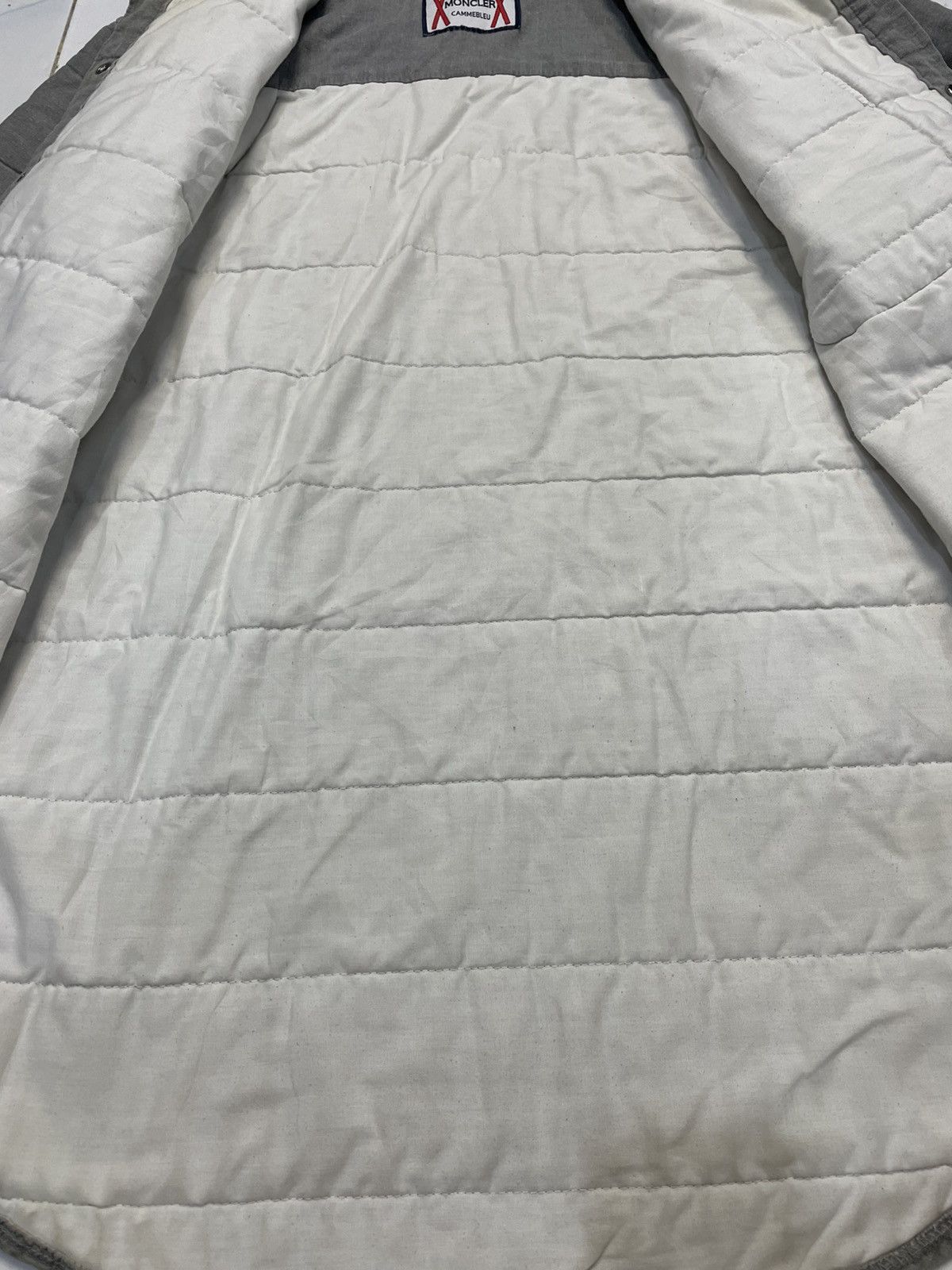 Moncler Vintage Moncler Camme Bleu Distressed Down Shirt Jacket Size US M / EU 48-50 / 2 - 11 Thumbnail