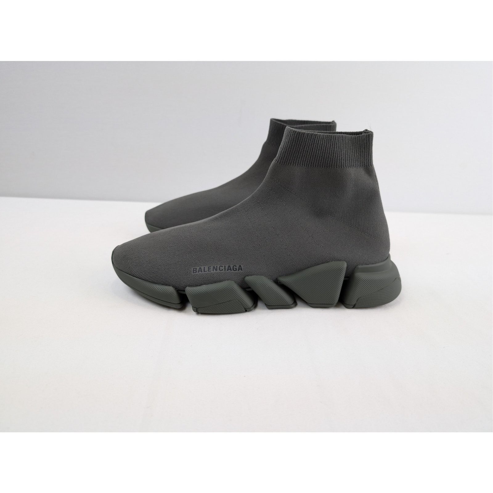Balenciaga o1rshd1 Speed 2.0 LT New Recycled Knit Sneakers in Dark kaki Size US 12 / EU 45 - 11 Thumbnail