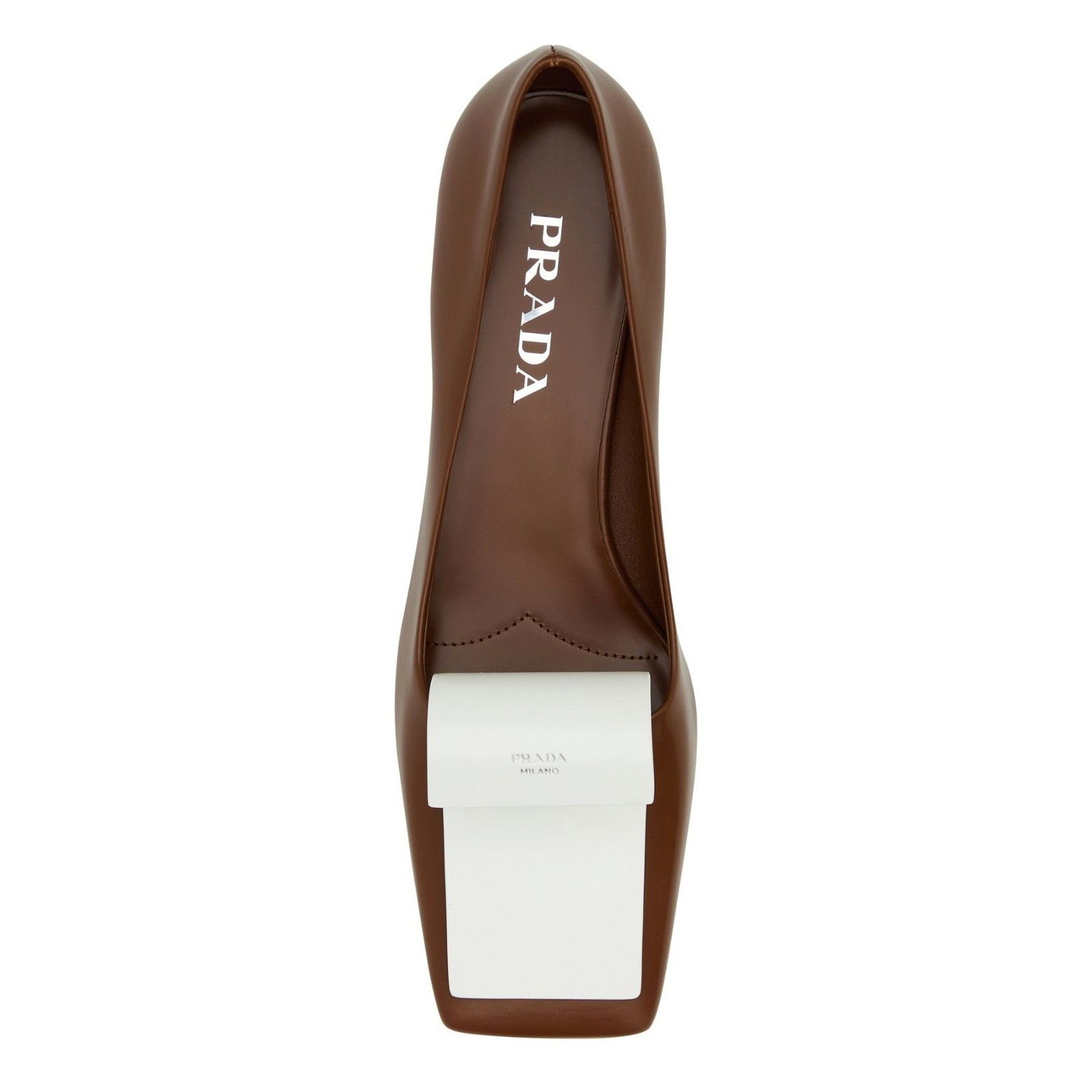 Prada PRADA Two-Tone Brown White Leather Pumps New And Authentic ( Size US 7 / IT 37 - 4 Thumbnail