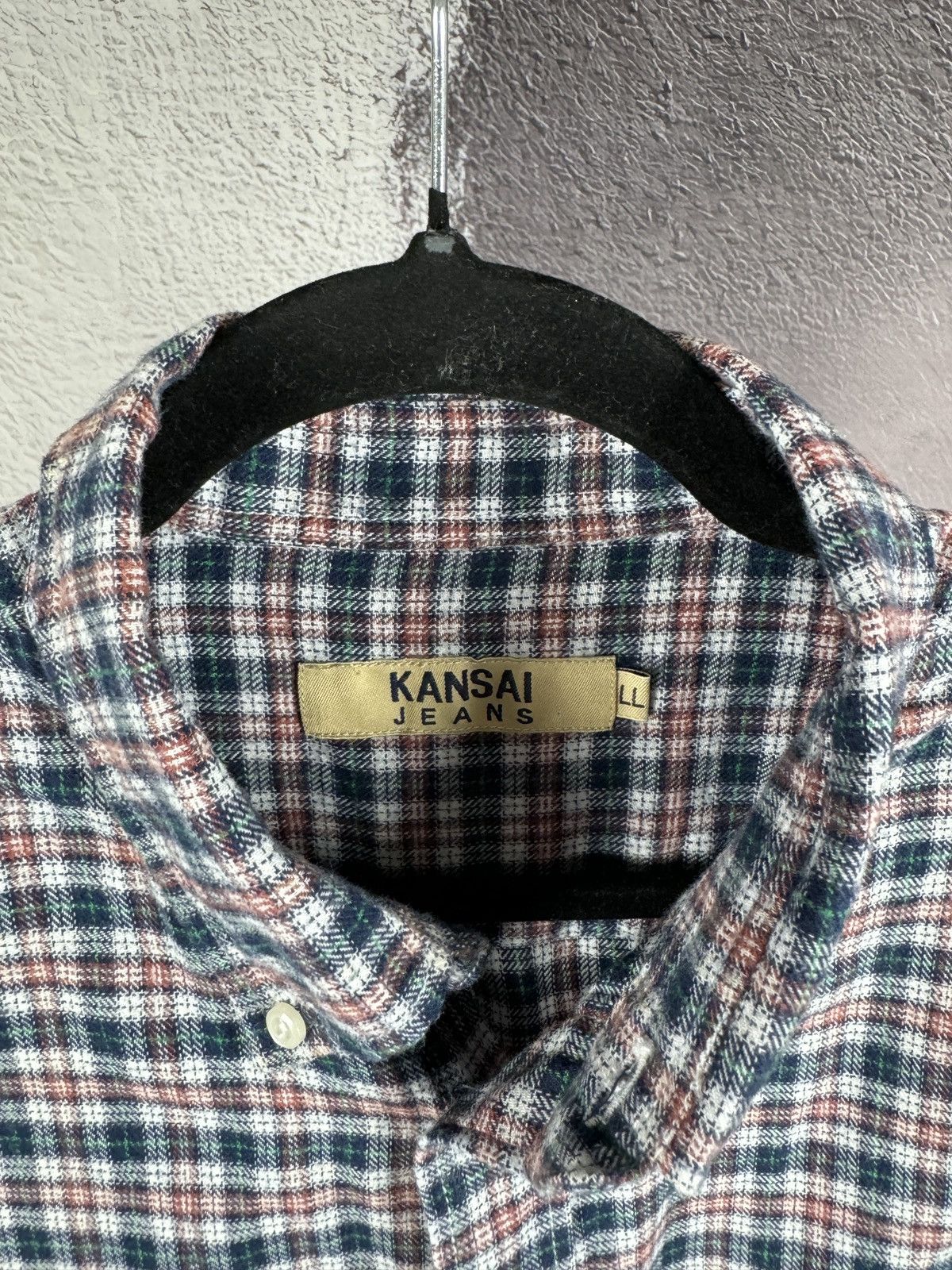 Japanese Brand × Kansai Yamamoto × Vintage Kansai Jeans vintage flannel long sleeve shirt checkered Size US L / EU 52-54 / 3 - 10 Thumbnail