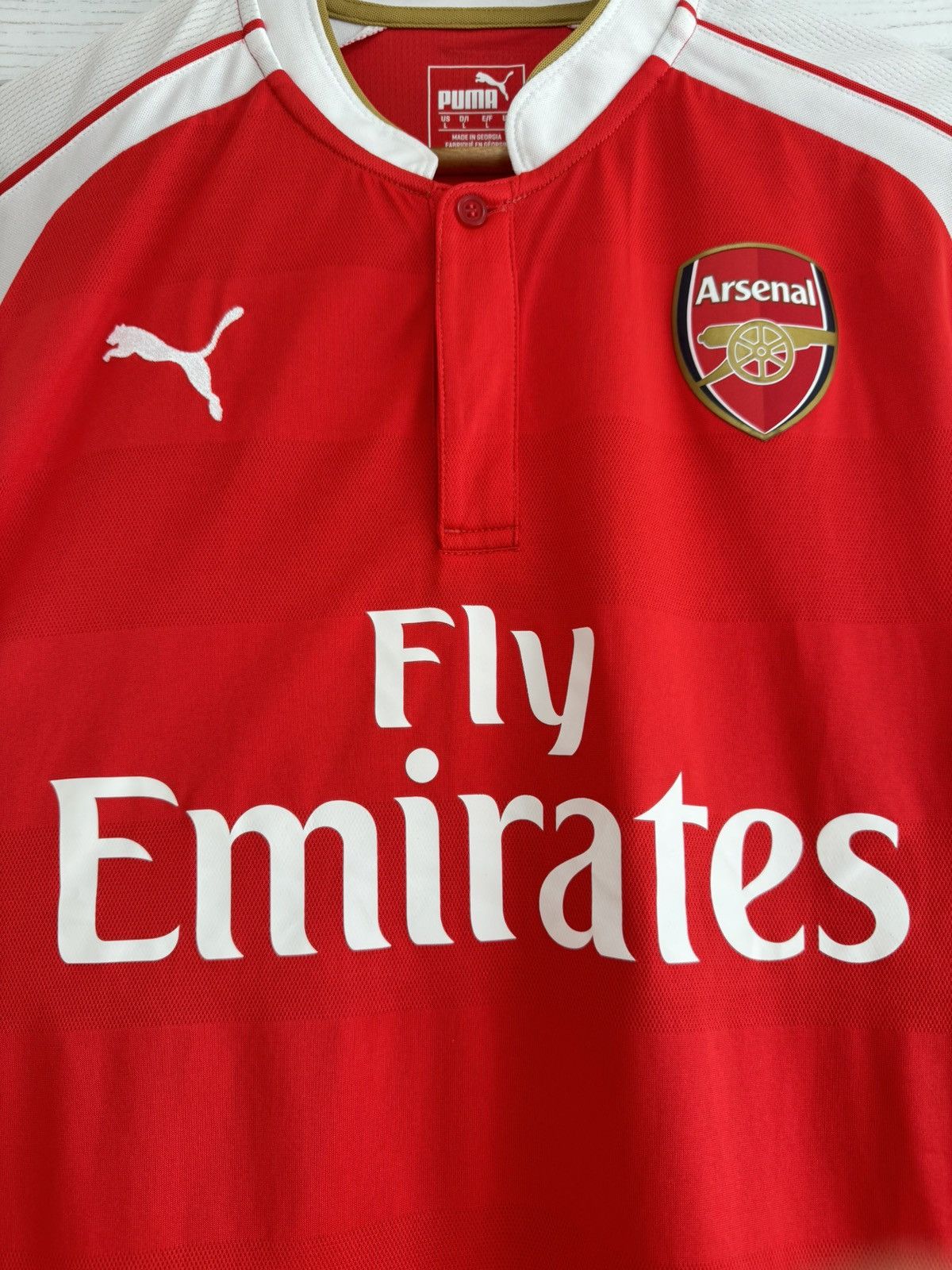 Puma Arsenal 2015-2016 Home Soccer Jersey Football Shirt Kit Size US L / EU 52-54 / 3 - 7 Thumbnail