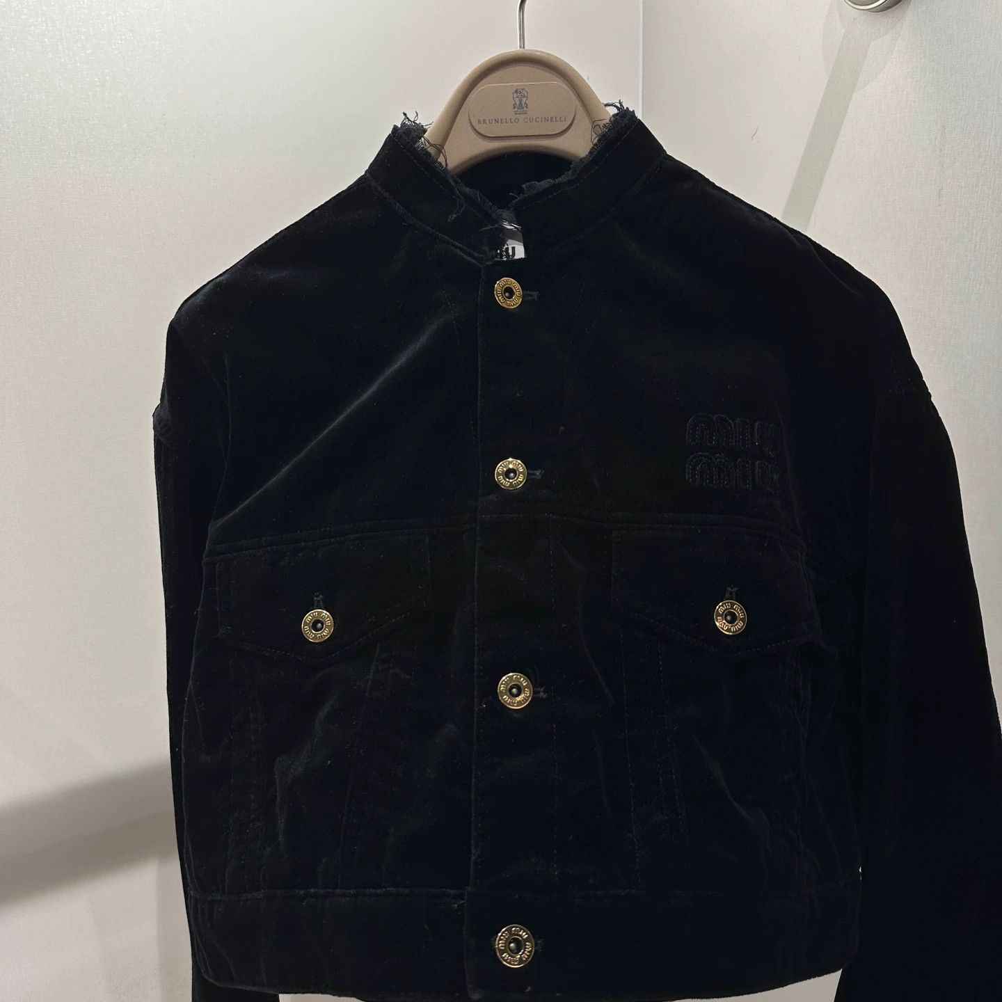 Miu Miu MIU MIU 24SS velvet logo short jacket Size S / US 4 / IT 40 - 7 Thumbnail