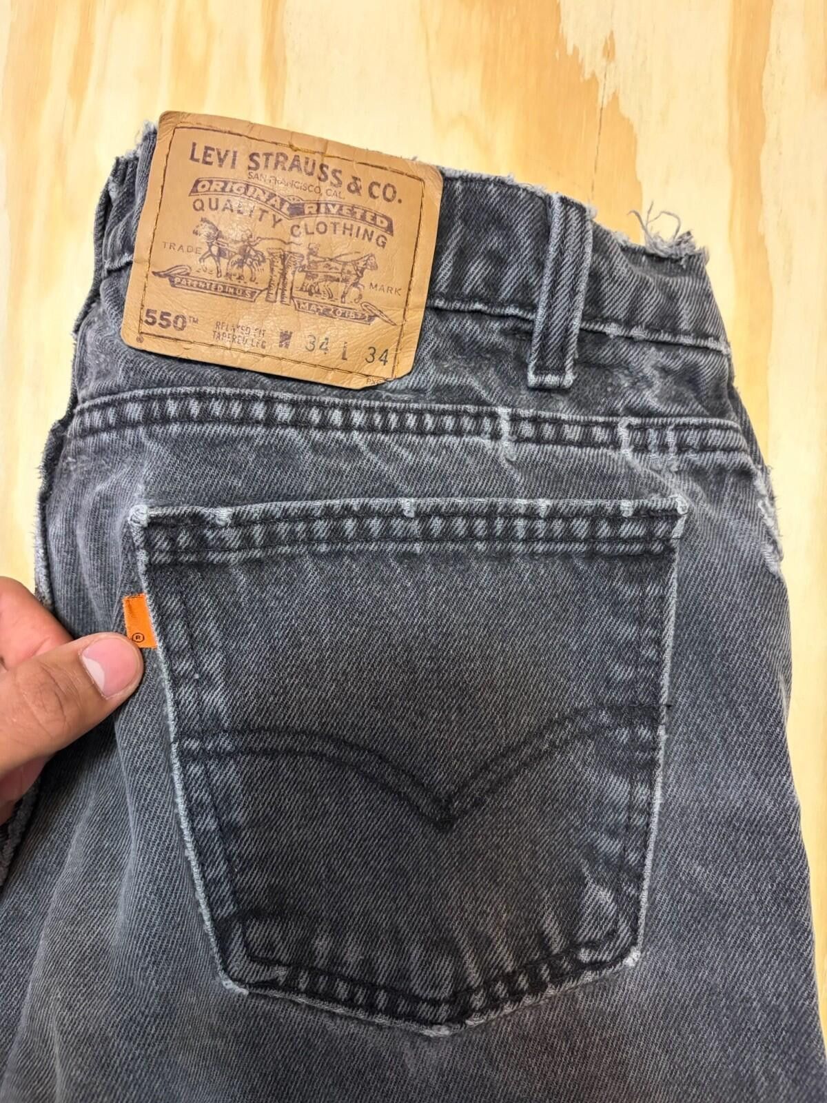 Levi's Levi Strauss Size34 550 Washed Black Vintage Denim Jeans Size US 34 / EU 50 - 1 Thumbnail
