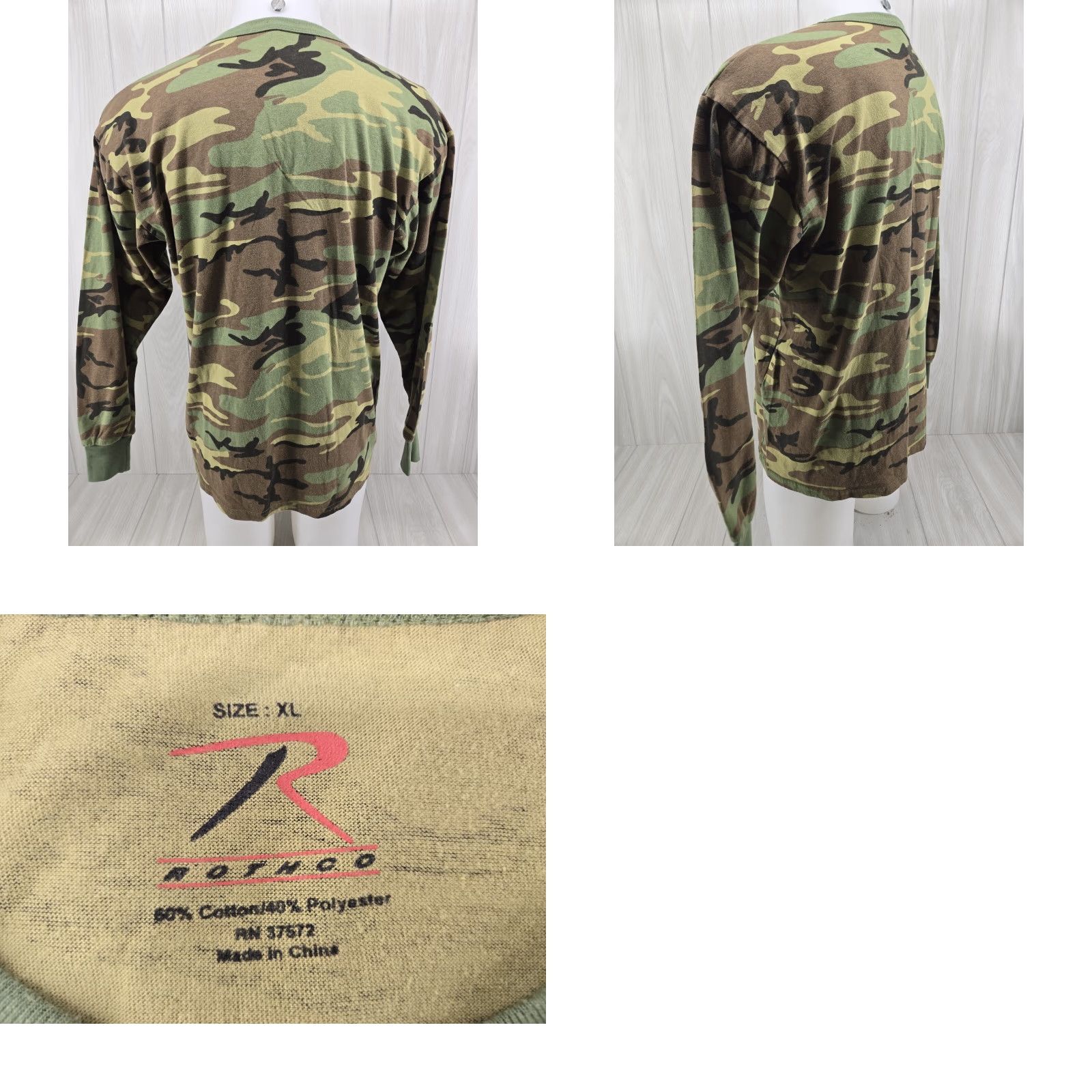 Rothco Rothco Woodland Long Sleeve Camo T-Shirt XL Men, Multicolor, Colorful, Camouflage, T-shirt, Regular Fit Size US XL / EU 56 / 4 - 8 Thumbnail