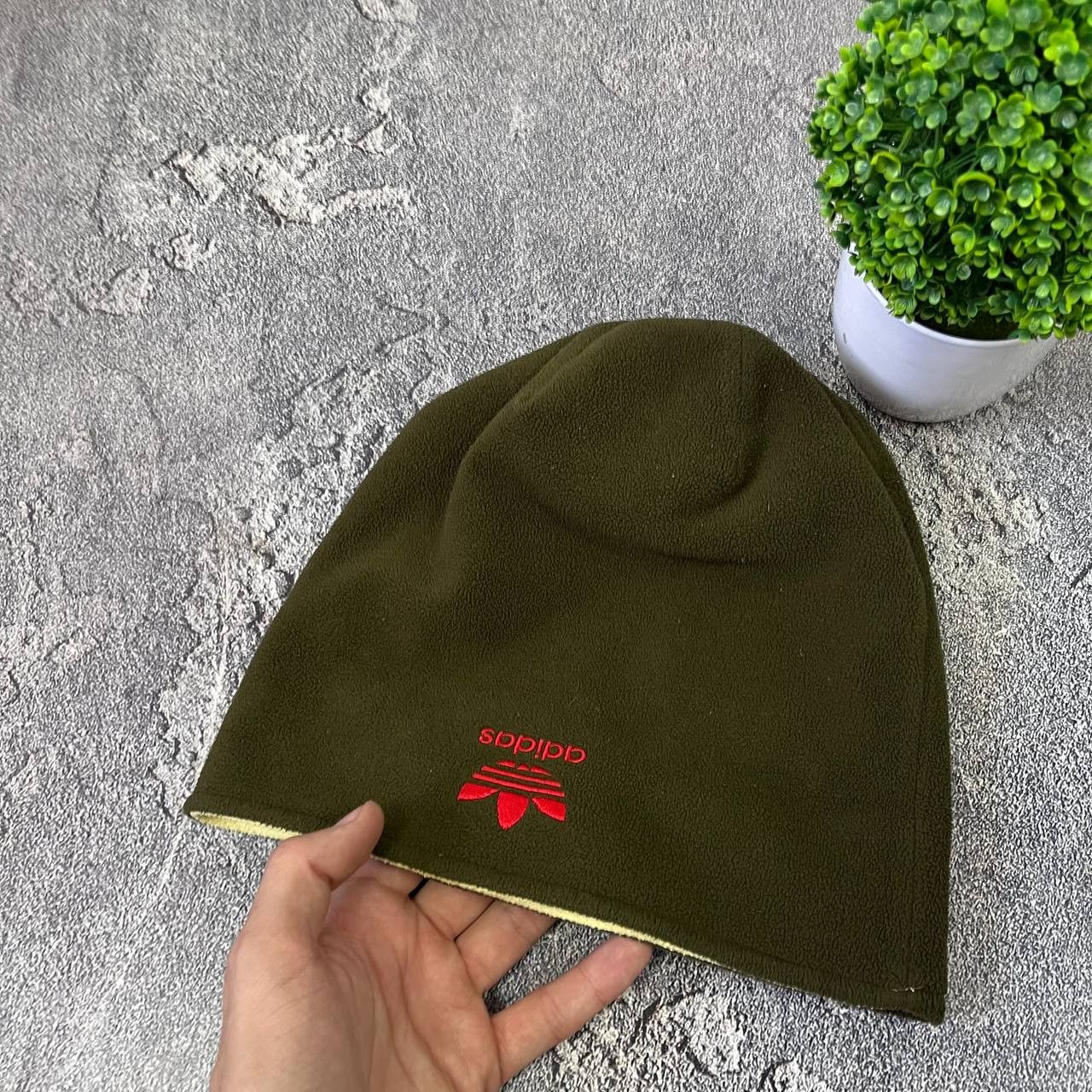 Adidas Vintage 90s Adidas Fleece Double Logo Winter Hat OneSize Size ONE SIZE - 5 Thumbnail