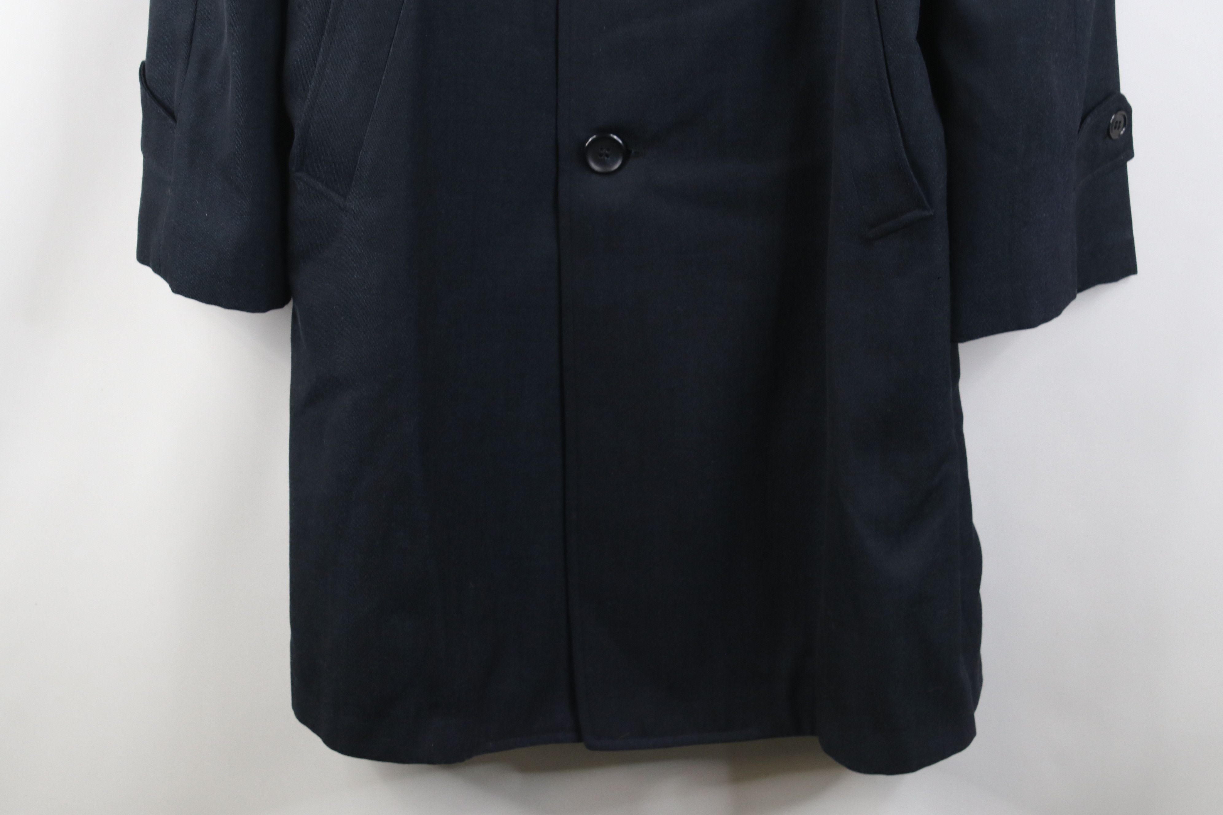 Vintage Vintage 50s 60s Gabardine Knit Overcoat Jacket Blue USA Size US L / EU 52-54 / 3 - 3 Thumbnail