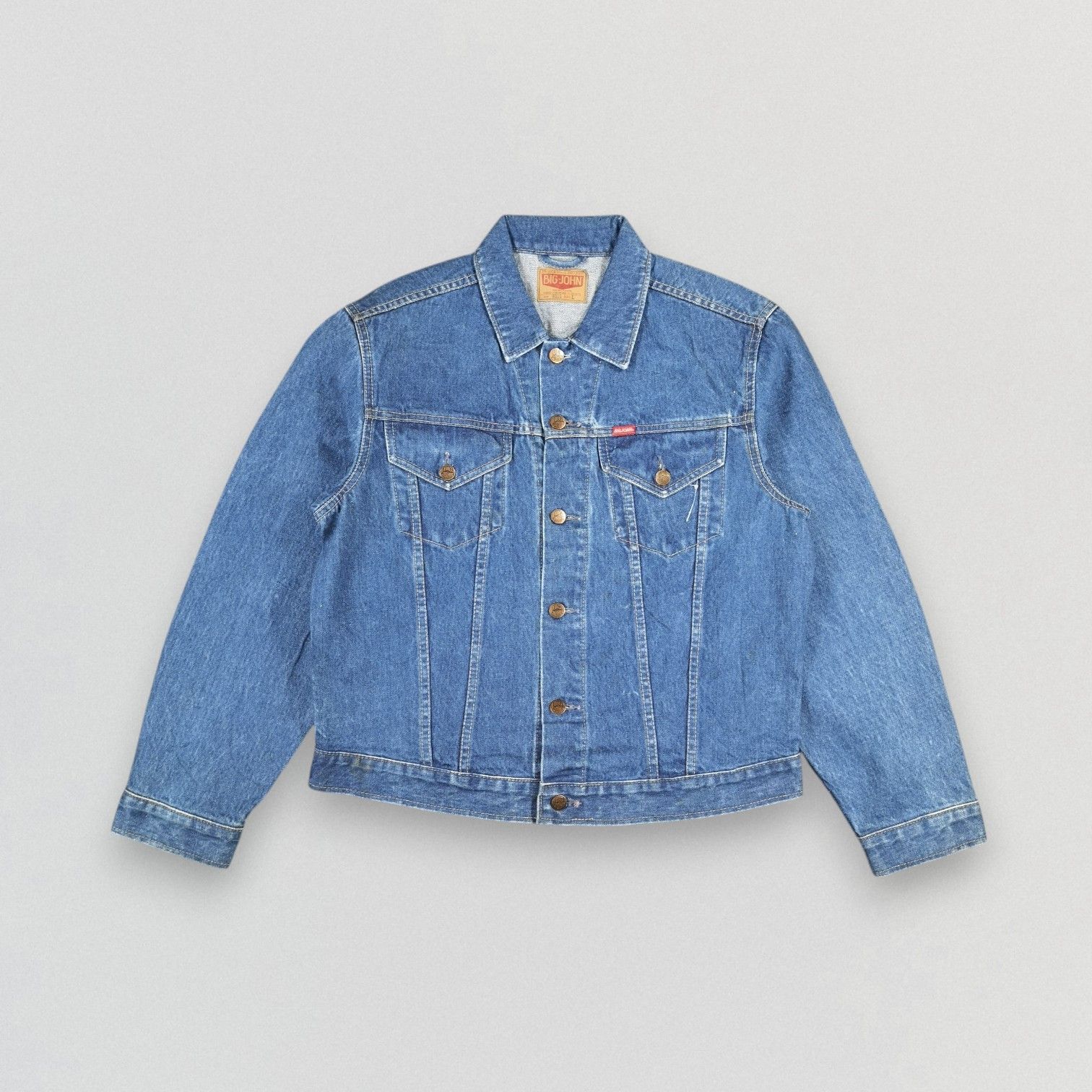 Big John Vintage Big John Blue Denim Trucker Jacket Size US L / EU 52-54 / 3 - 1 Thumbnail