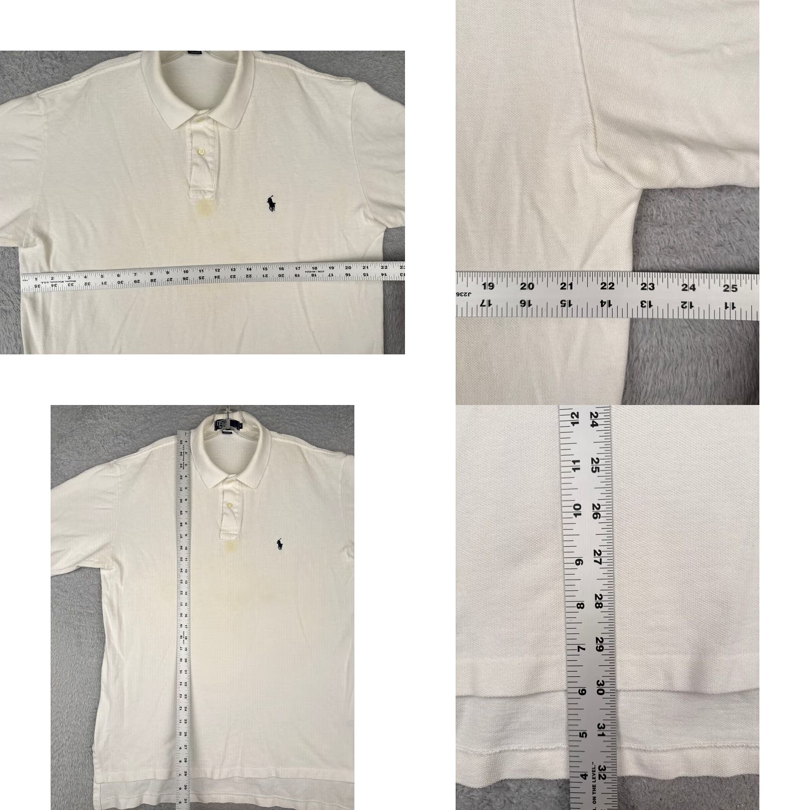 Ralph Lauren VINTAGE Ralph Lauren Polo Shirt Men L White 100% Cotton Pony Made USA Mens Polo Shirts 100% Cotton White Polo Shirt Size US L / EU 52-54 / 3 - 8 Thumbnail