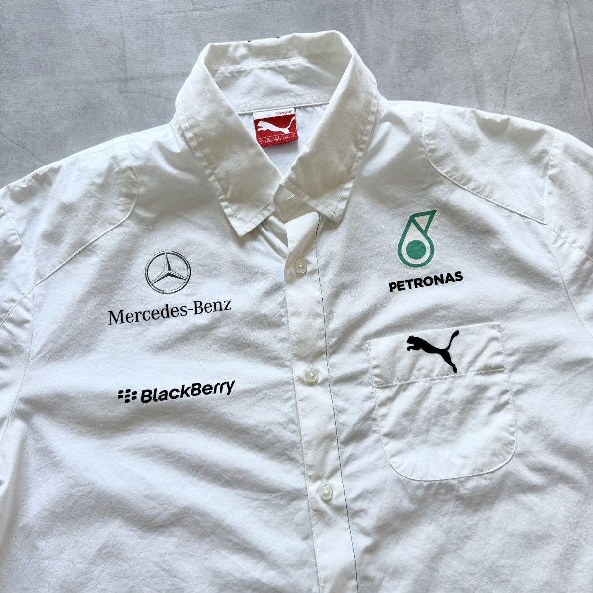 Formula 1 Puma Mercedes AMG Toto Wolf Formula 1 Racing Botton Up Shirt Size US L / EU 52-54 / 3 - 3 Thumbnail
