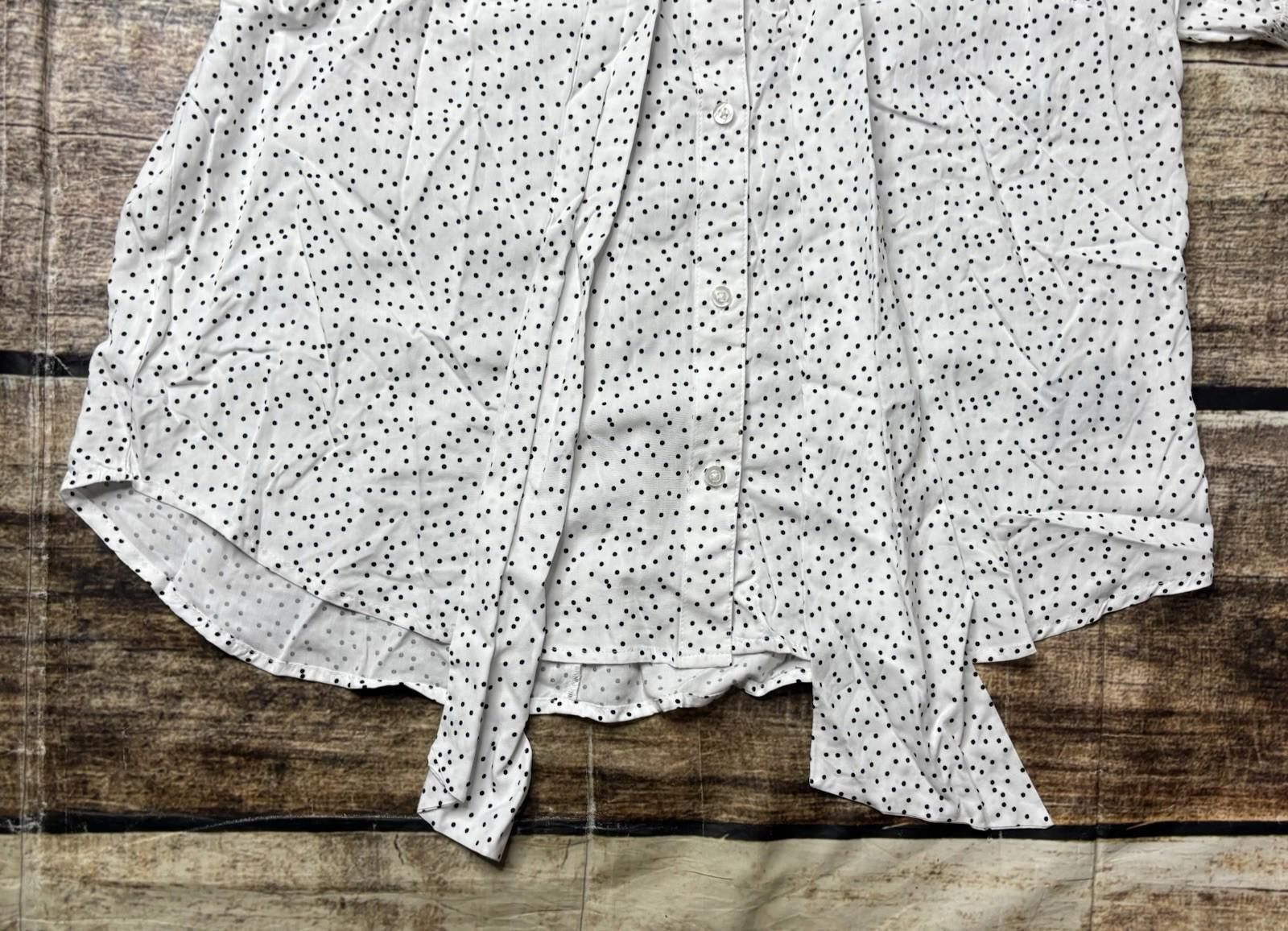 Harve Benard Harve Benard Top Womens Large Rayon White Black Dots Tie Size L / US 10 / IT 46 - 5 Thumbnail