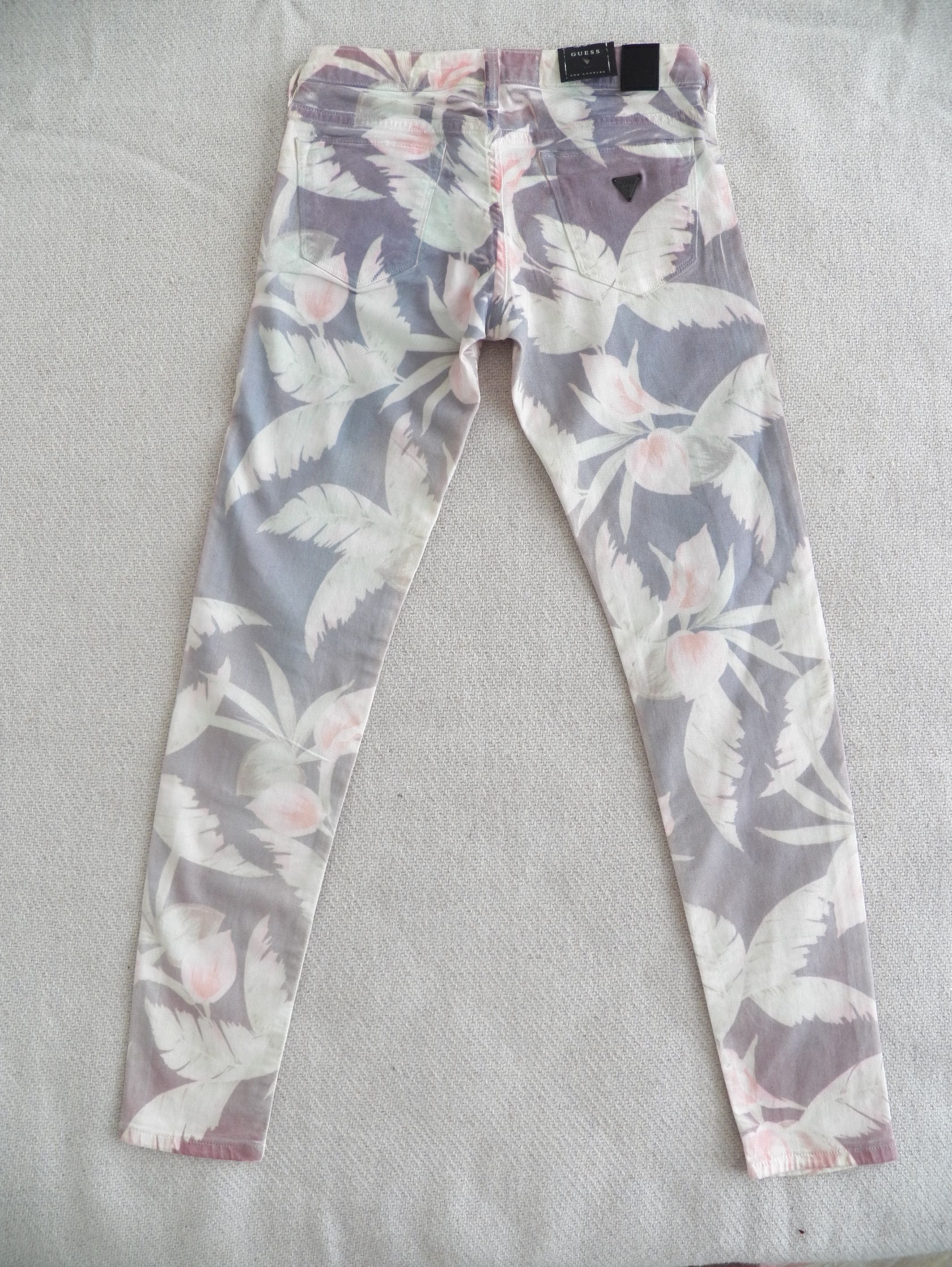 Guess GUESS Jeans 24 Skinny Ultra Low Floral Tropical Stretch Size 24" / US 00 / IT 34 - 4 Thumbnail