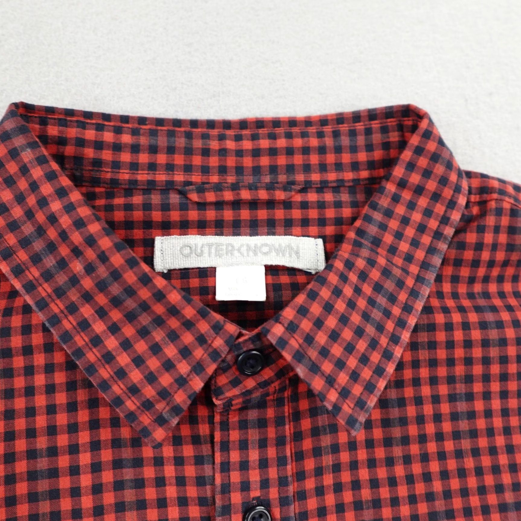 Outerknown VINTAGE Outerknown Shirt Mens Large Red Blue Gingham Plaid Button Up Organic Cotton Camp Size US L / EU 52-54 / 3 - 2 Thumbnail