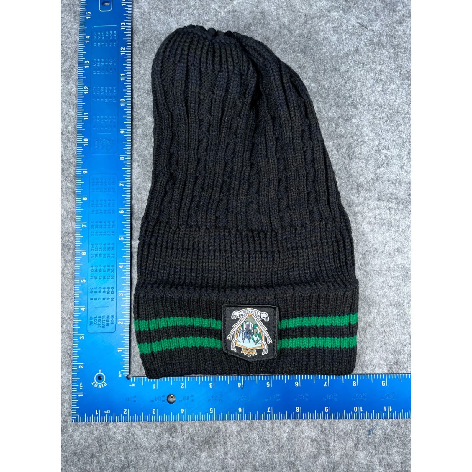 Vintage Terrasen Throne Of Glass Beanie Toque Adult OS Black Acrylic Pom Cable Knit Size ONE SIZE - 6 Thumbnail