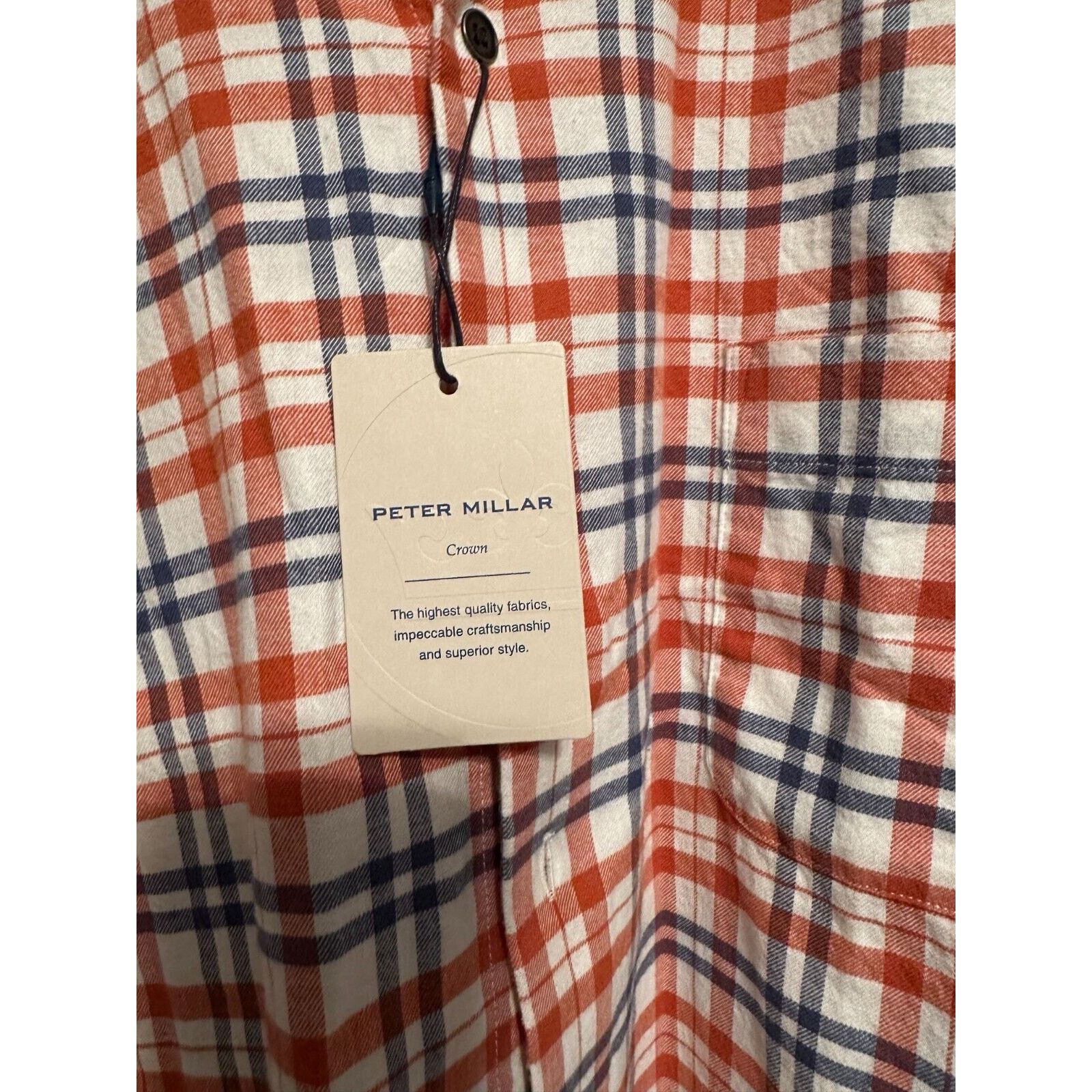 Peter Millar Peter Millar Small Red Checkered Long Sleeve Button-Down Size US S / EU 44-46 / 1 - 4 Thumbnail