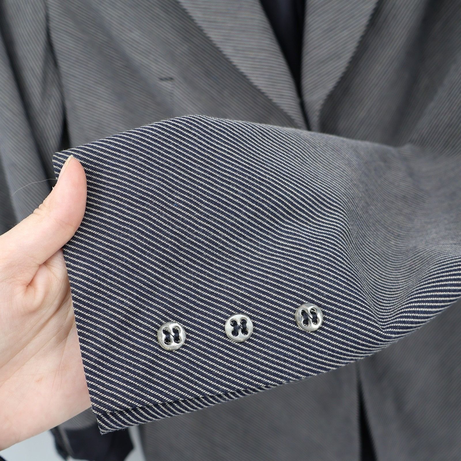Dirk Bikkembergs Dirk Bikkembergs Herringbone Blazer Mens 46 Gray Academia Size 46R - 8 Thumbnail