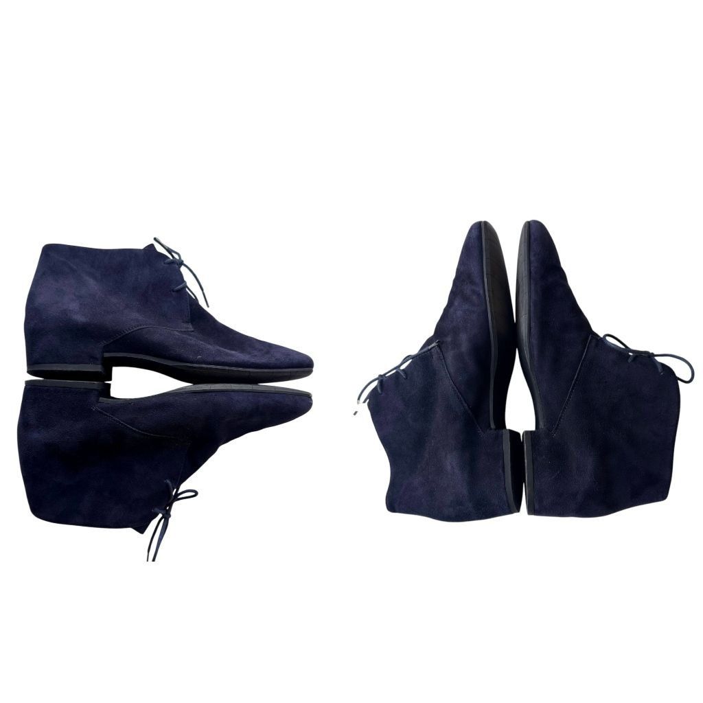 Aquatalia × Vintage Aquatalia Blue Suede Chukka Boots Lace Up Ladies 6 Italy Size US 6 / IT 36 - 6 Thumbnail