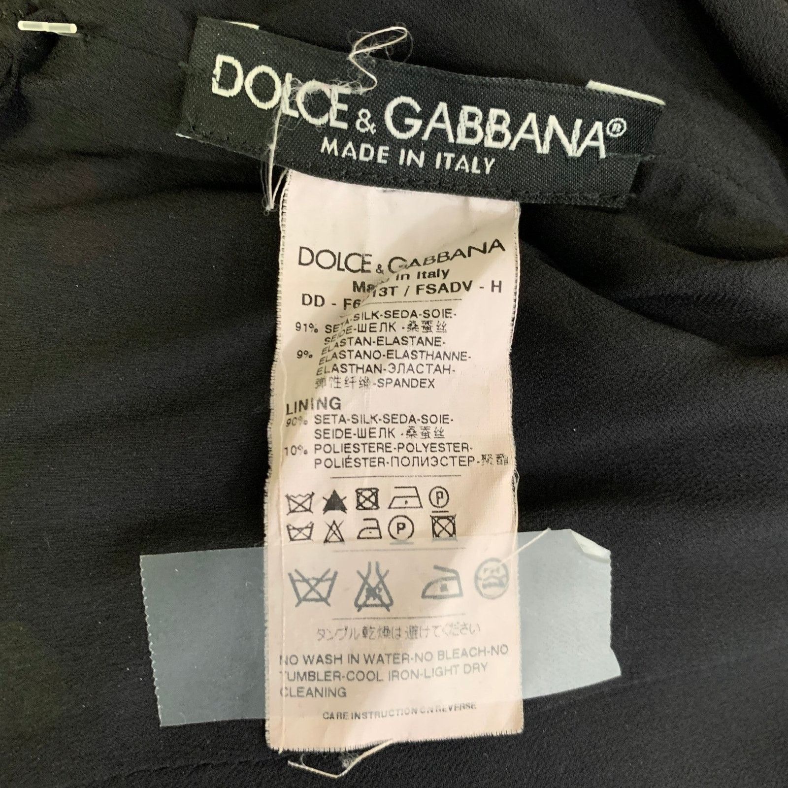 Dolce & Gabbana Size S Black Silk Blend Floral Knee-Length Dress Size S / US 4 / IT 40 - 5 Thumbnail