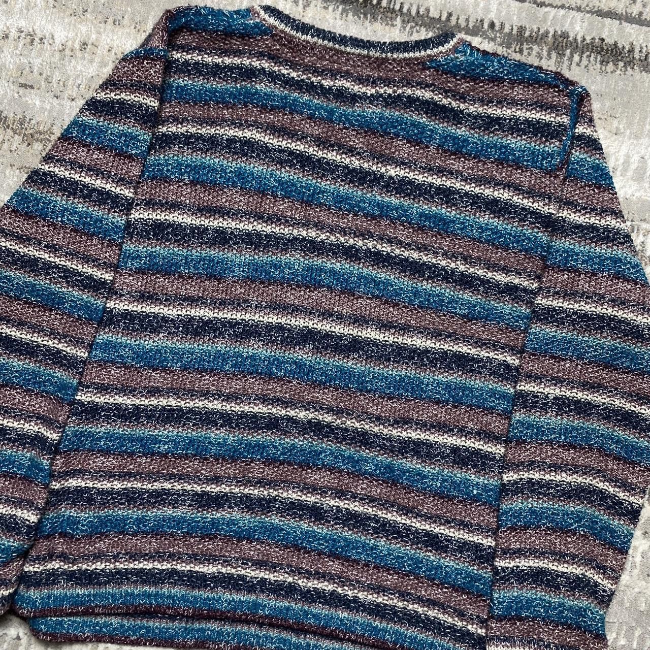 Vintage Retro Striped Knit Sweater Multi L Size L / US 10 / IT 46 - 3 Thumbnail