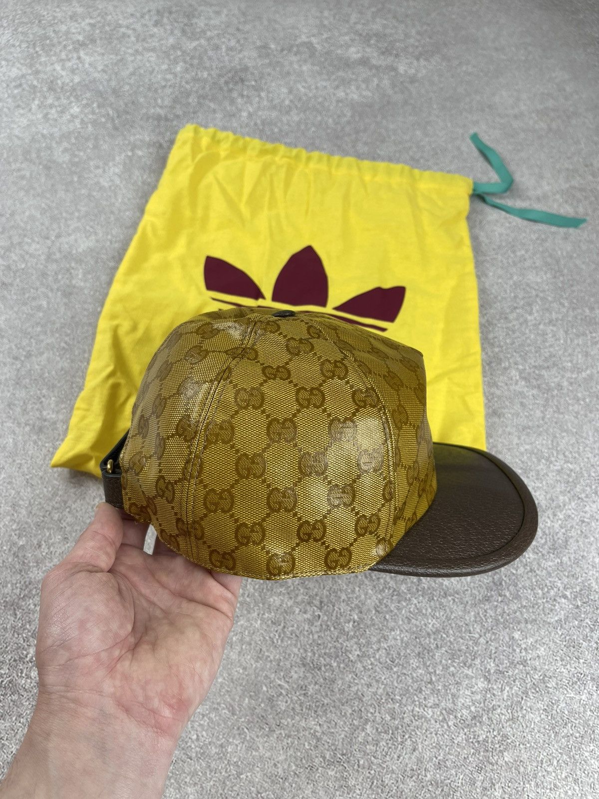 Adidas × Gucci Gucci x Adidas GG Monogram Canvas Leather Baseball Cap Size ONE SIZE - 6 Thumbnail