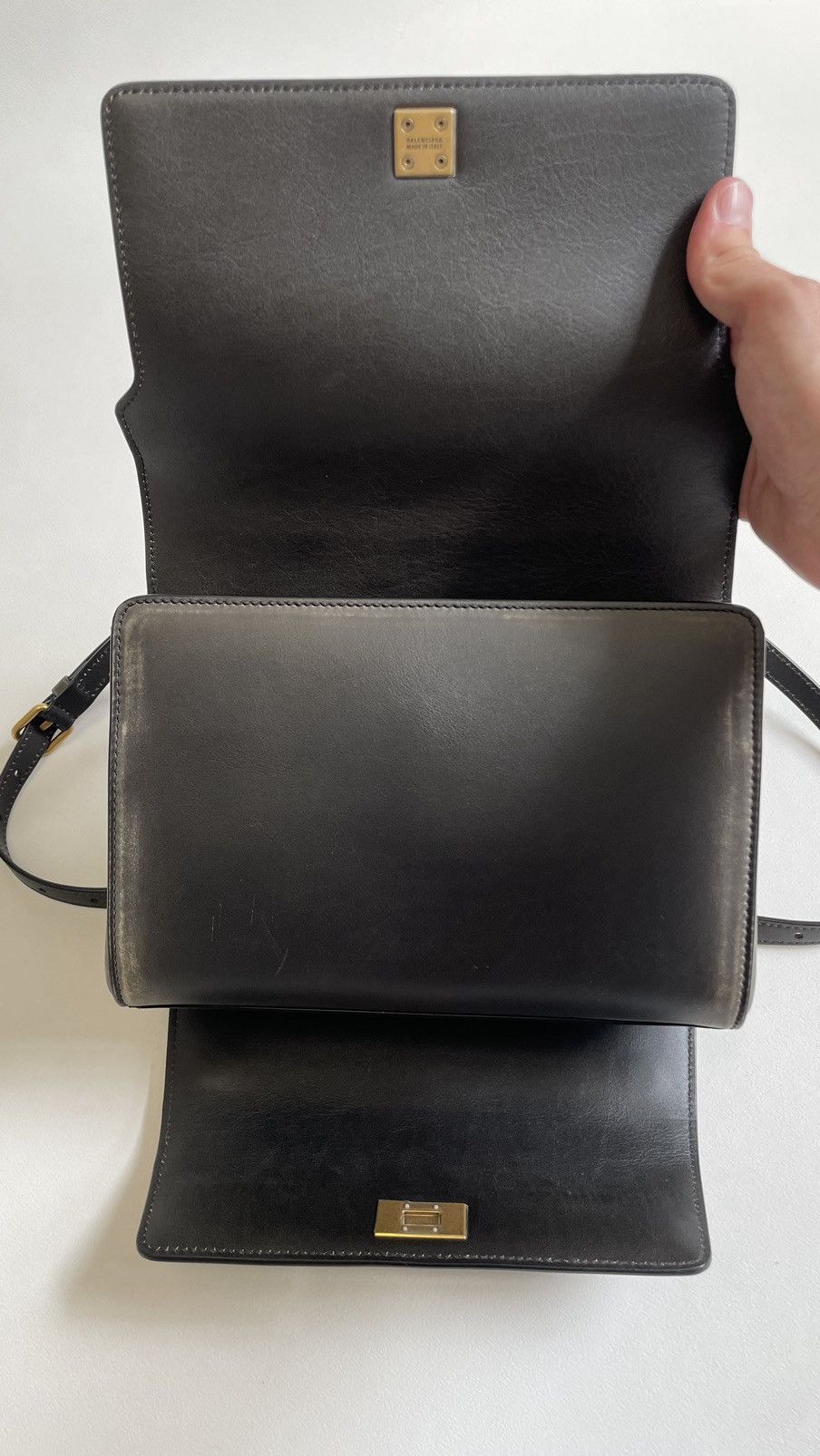 Balenciaga Olive Distressed Leather ‘Money’ Hand Bag Size ONE SIZE - 21 Thumbnail