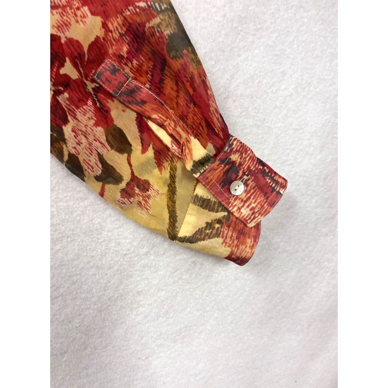 Vintage Chicos Blouse Shirt Tie Front Sheer Silk Floral Yellow Size 2 Womens Size XS / US 0-2 / IT 36-38 - 7 Thumbnail