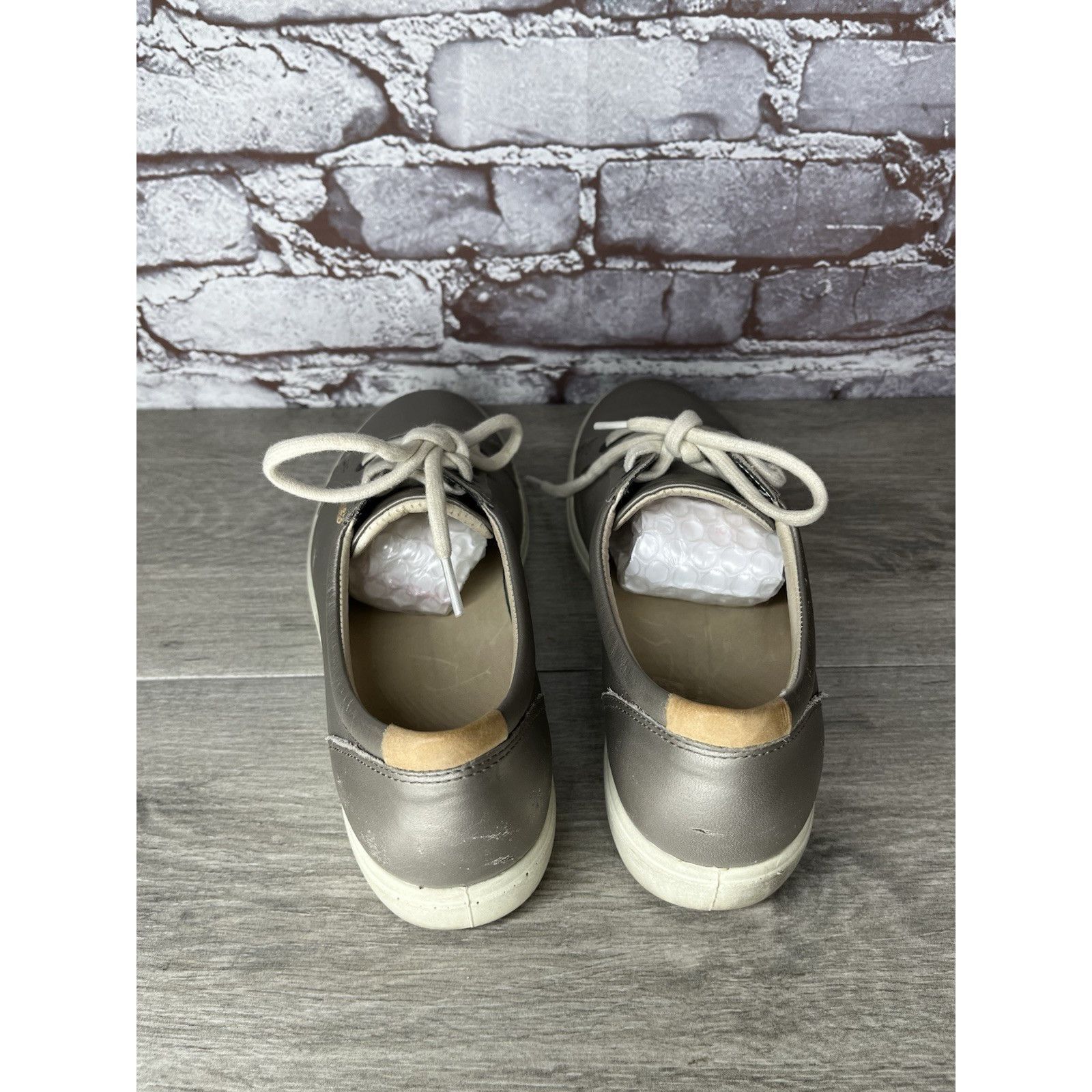 Ecco ECCO Soft 7 Stone Metallic Silver Leather Casual Sneakers Wo Size US 9 / IT 39 - 6 Thumbnail