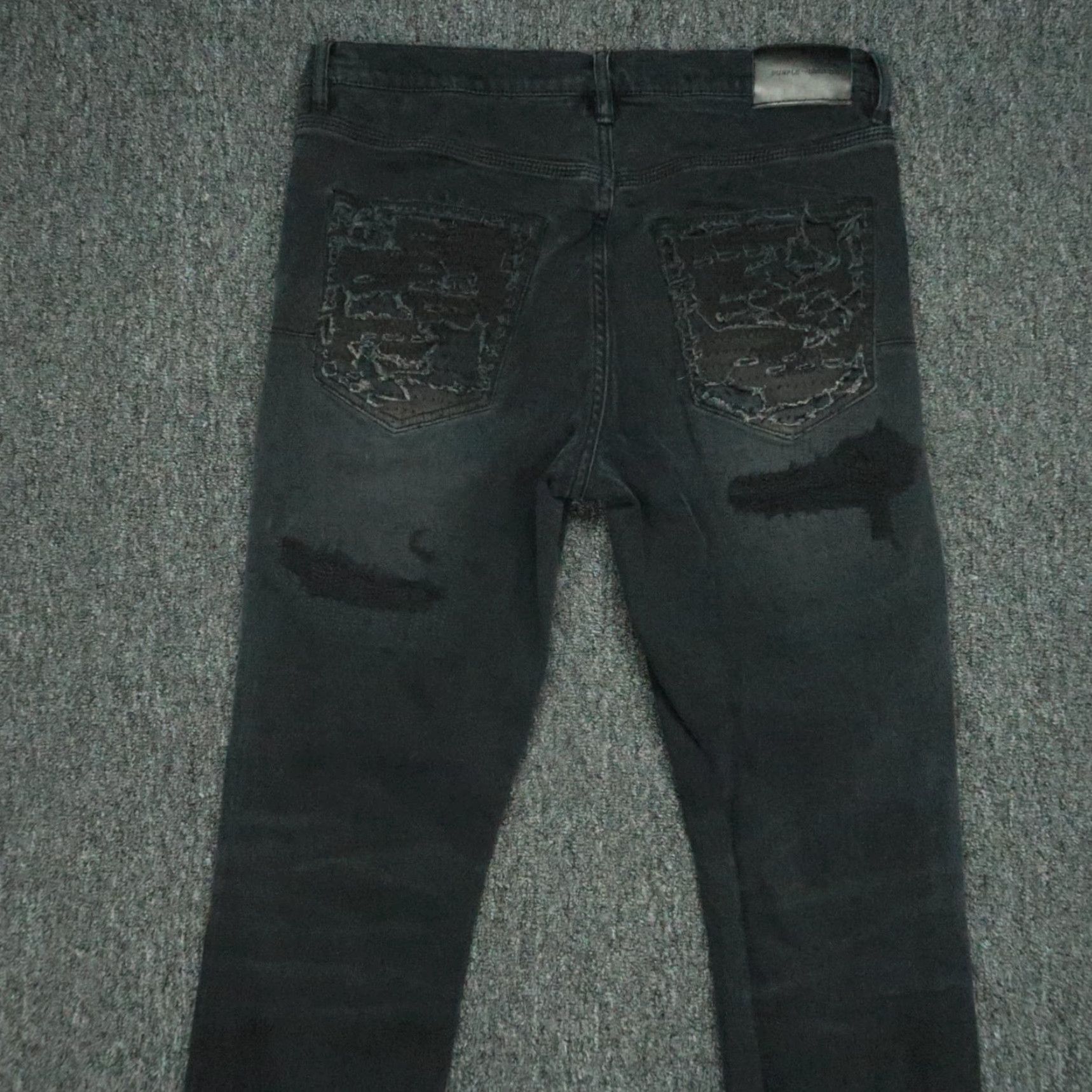 J Brand Purple Brand Jeans Mens 34x31 Black Distressed Faded P001 5 Pocket Button Fly Size US 34 / EU 50 - 6 Thumbnail