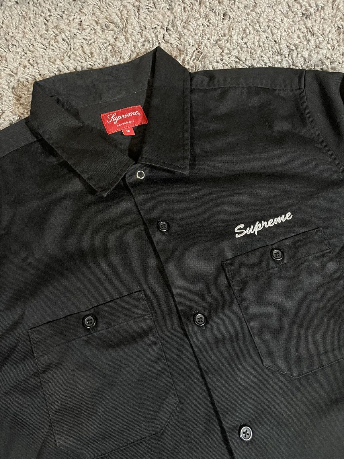 Supreme 2018FW Supreme Rose LS L/S Work Shirt Black Size US M / EU 48-50 / 2 - 4 Thumbnail