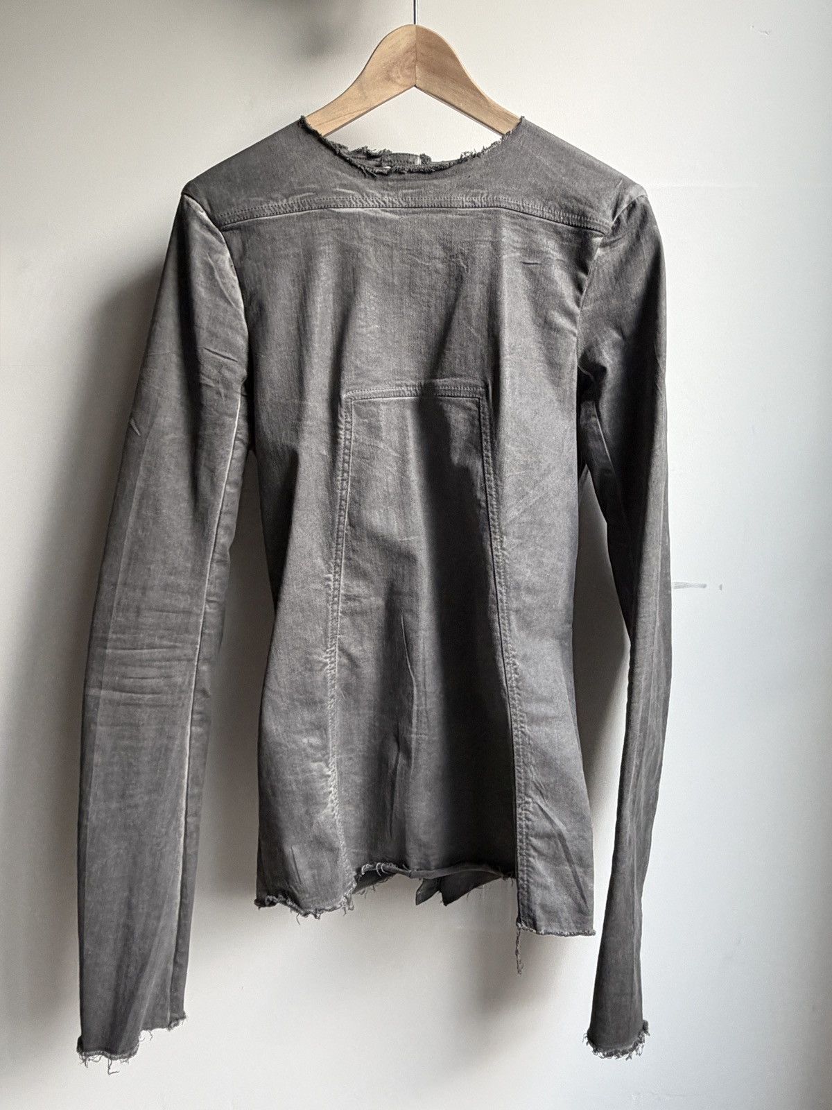 Rick Owens Grey Edfu Denim Long Sleeve T-Shirt sz.50 Size US M / EU 48-50 / 2 - 1 Thumbnail