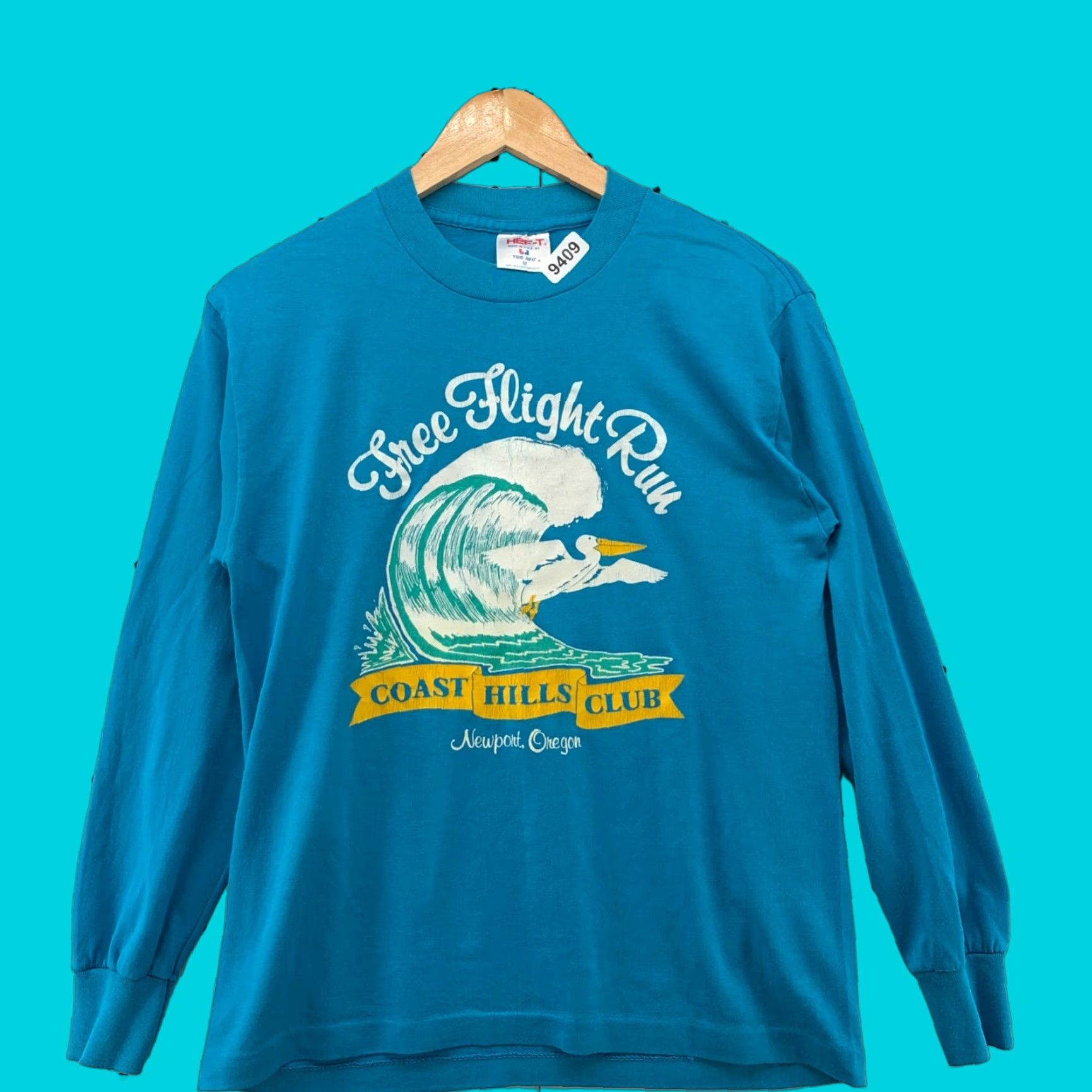 TEE JAYS VINTAGE Coast Hill Shirt Blue M Mens 80s 90s Long Sleeve Tee-Jays Coast Hill Club Newport Oregon T-Shirt Size US M / EU 48-50 / 2 - 1 Thumbnail