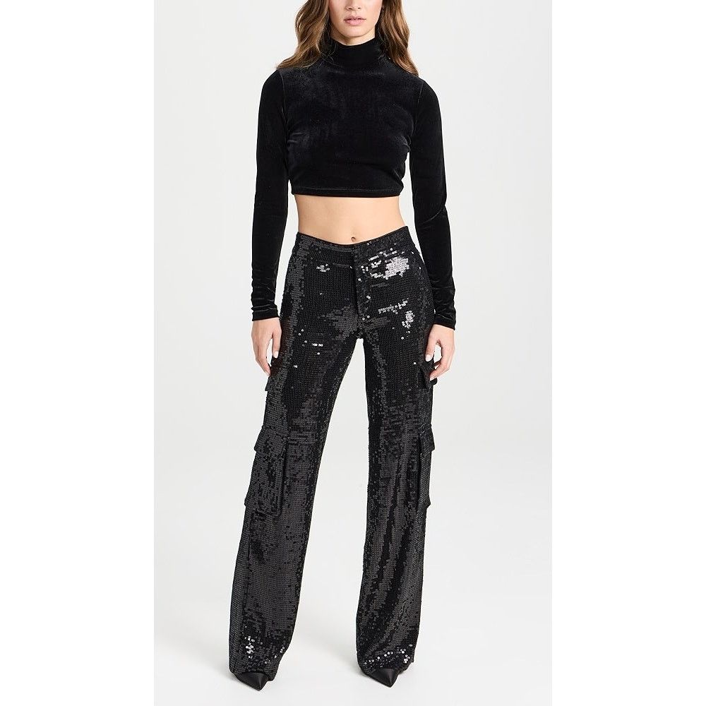 Alice + Olivia Alice + Olivia Hayes Sequin Cargo Pants black size 2 Size 26" / US 2 / IT 38 - 6 Thumbnail