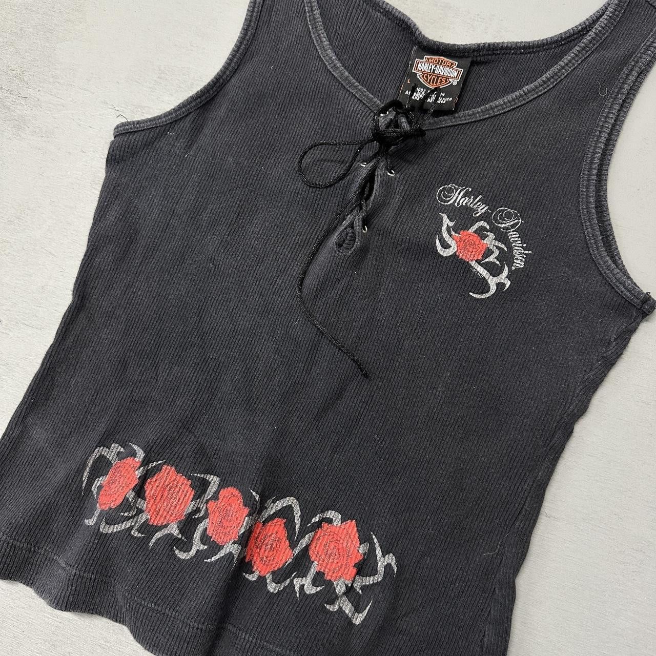 Harley Davidson Y2K Harley Davidson Lace Up Tank Top Women’s Large Size L / US 10 / IT 46 - 3 Thumbnail