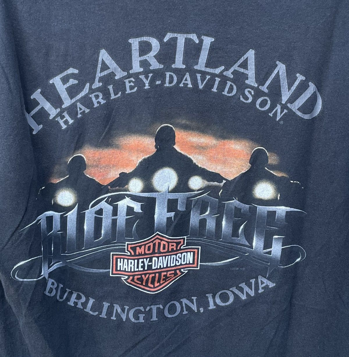 Harley Davidson 09 Harley Davidson Skull Lightning Dual Print Graphic TShirt Size US L / EU 52-54 / 3 - 6 Thumbnail