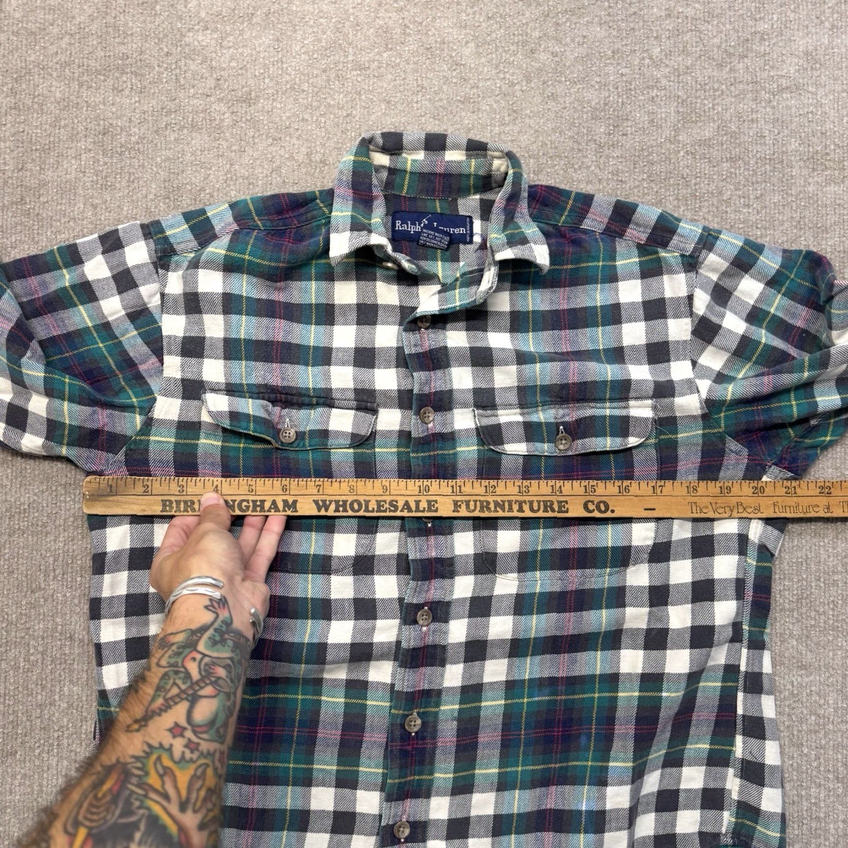 Polo Ralph Lauren VINTAGE Polo Ralph Lauren Flannel Shirt Men’s M 90s Plaid Cotton Button-Up Size US M / EU 48-50 / 2 - 7 Thumbnail