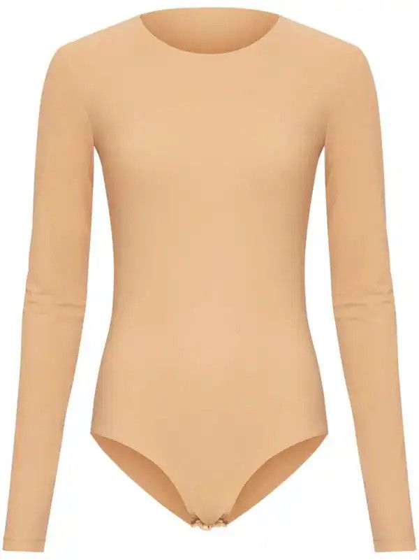 Saint Laurent Paris o1bcso1str0426 Number-Motif Bodysuit in Beige Size S / US 4 / IT 40 - 1 Thumbnail