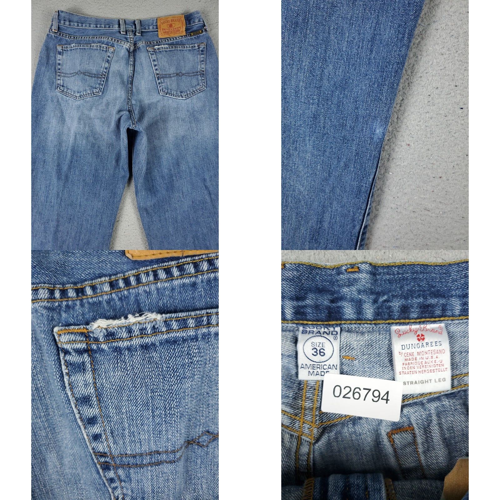 Lucky Brand Lucky Brand Blue Straight Leg Denim Jeans Mens 36x31 Regular Size US 36 / EU 52 - 8 Thumbnail