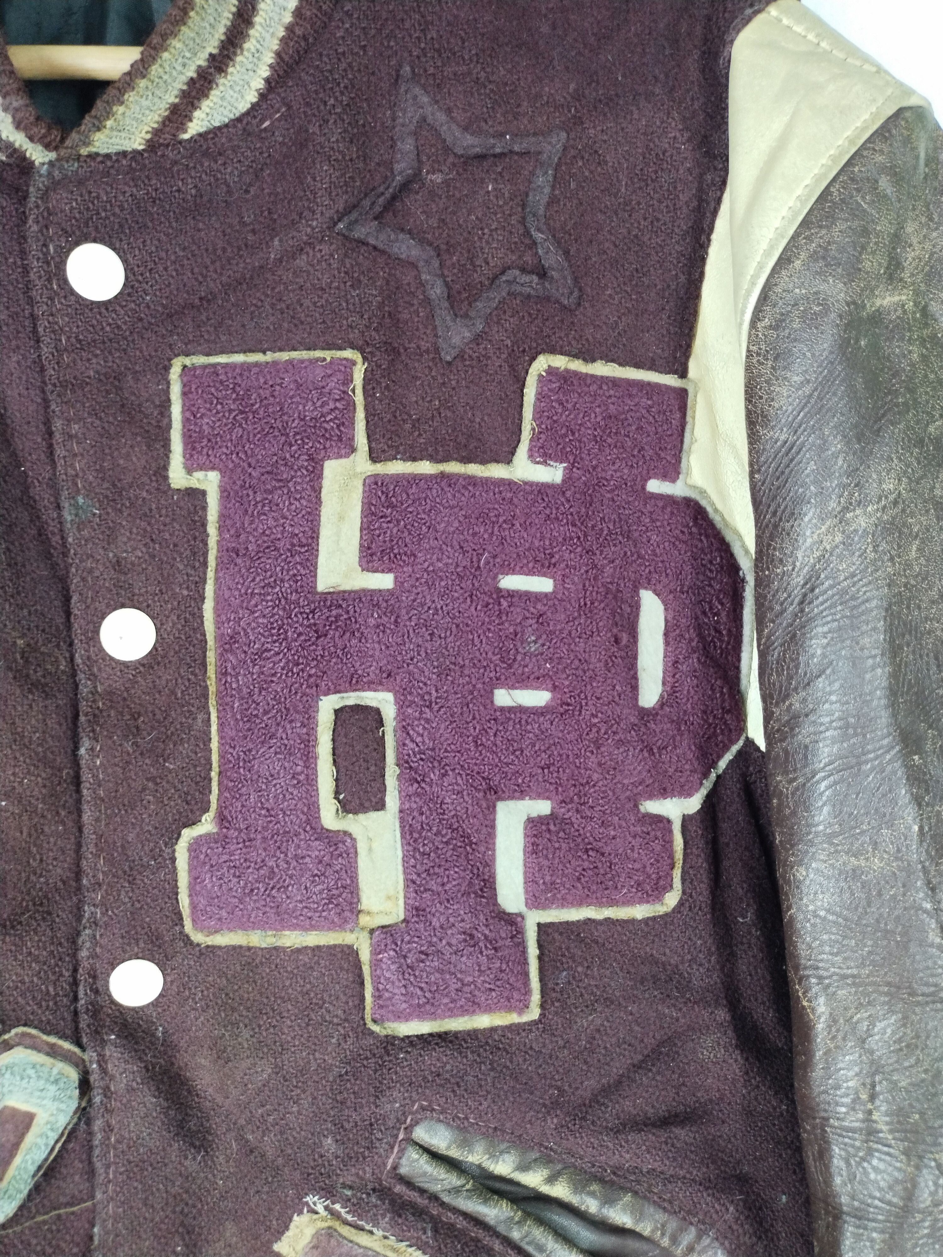 Vintage Rare Vintage Hagel Park Varsity Leather Wool Jacket Size US L / EU 52-54 / 3 - 4 Thumbnail
