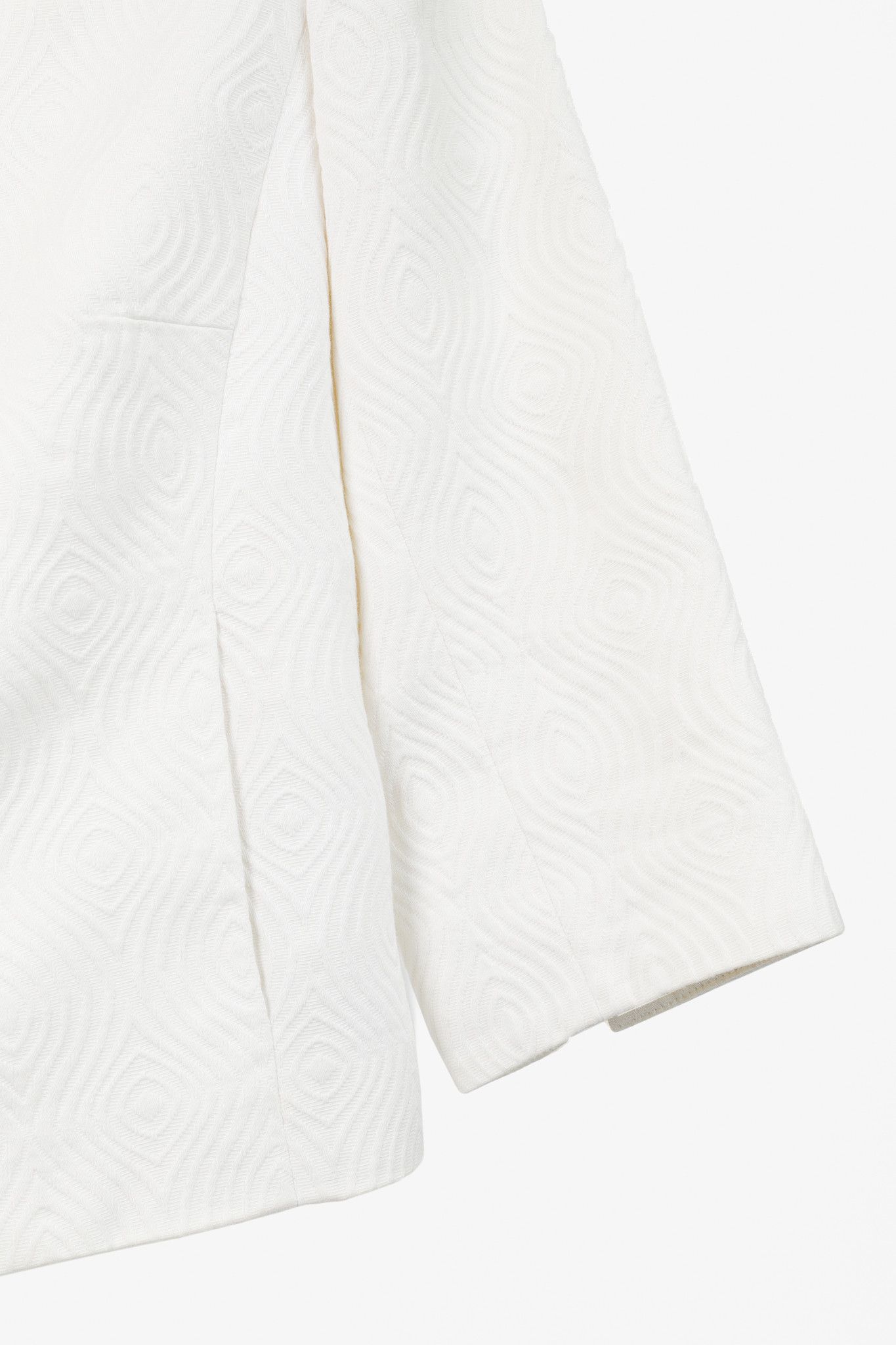 MILLY Milly SS/08 Runway White Cotton-Jacquard Cropped Jacket Size S / US 4 / IT 40 - 7 Thumbnail