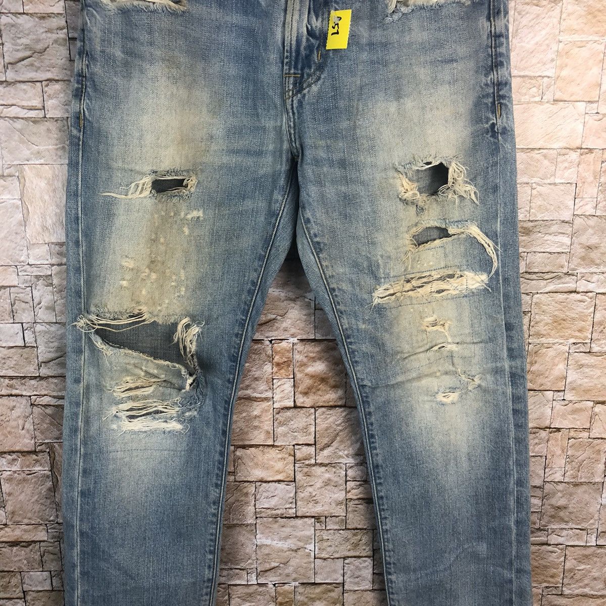 Japanese Brand American Eagle Outfitters Blue Distressed Denim Pants #A57 Size US 29 - 6 Thumbnail