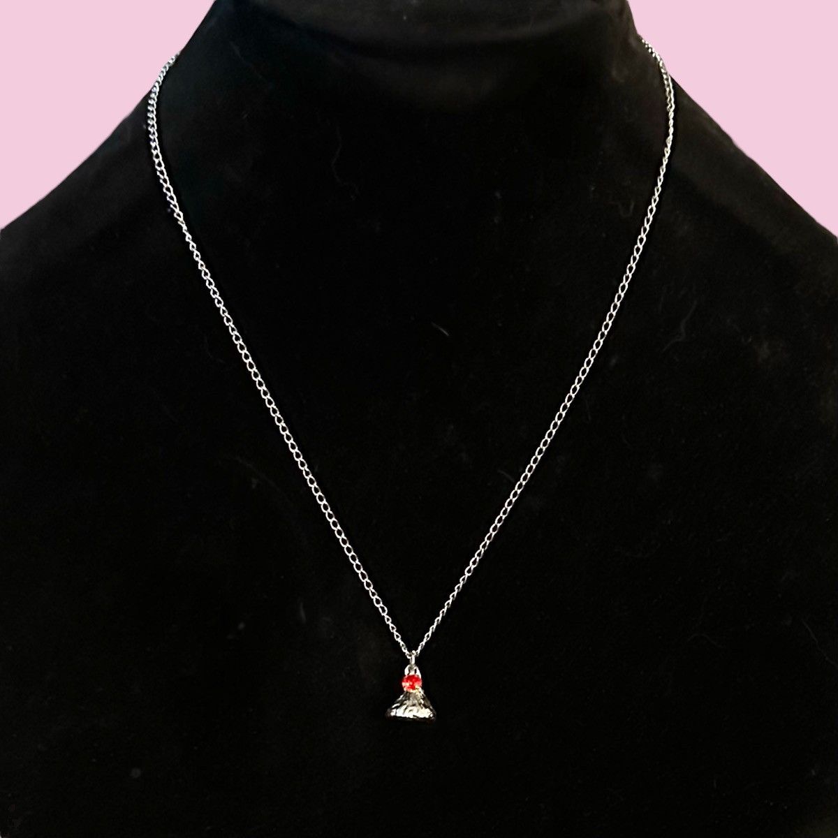 Vintage Vintage silver tone Hersey’s kiss pendant necklace Size ONE SIZE - 1 Thumbnail