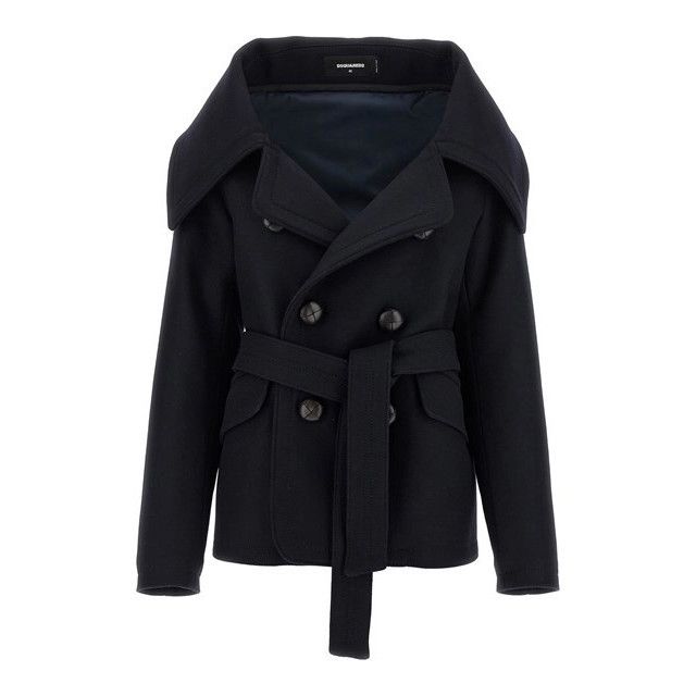 Dsquared2 DSQUARED2 Navy Wool Robe Coat New & Authentic (Women's size: Size M / US 6-8 / IT 42-44 - 1 Thumbnail