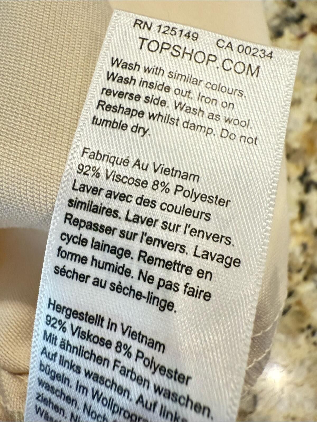 Topshop TOPSHOP cream neutral tank top adjustable straps SZ 10 Size L / US 10 / IT 46 - 6 Thumbnail