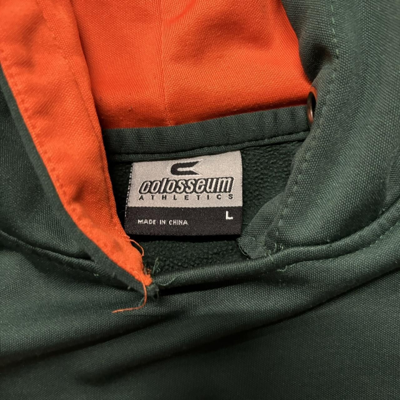 Vintage Crazy Vintage Y2K/2000s Green Miami Hurricanes College Essential Hoodie! Size US L / EU 52-54 / 3 - 7 Thumbnail