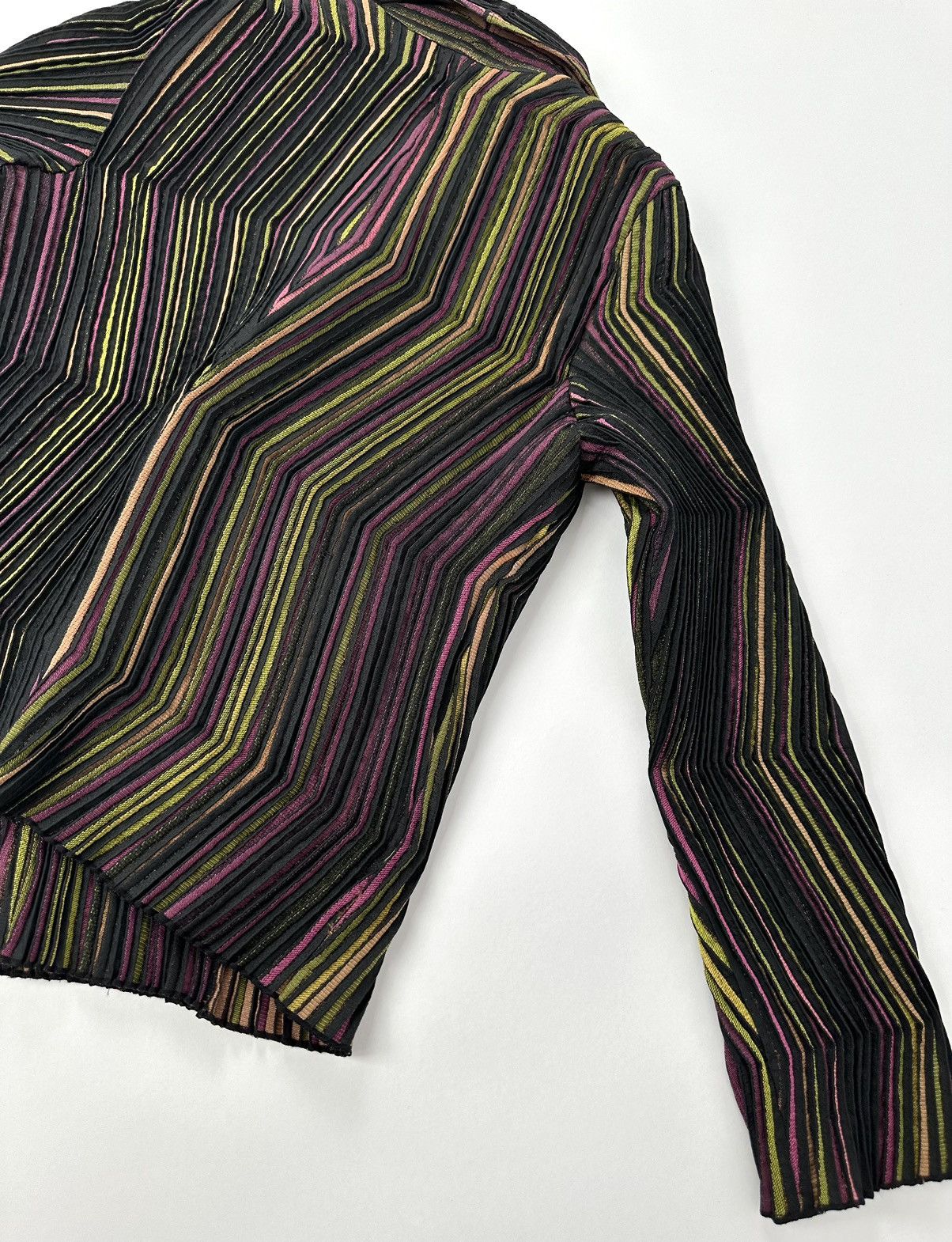 Issey Miyake Issey Miyake 3D Stretch Pleated Multi-Color Blazer Size XS / US 0-2 / IT 36-38 - 10 Thumbnail