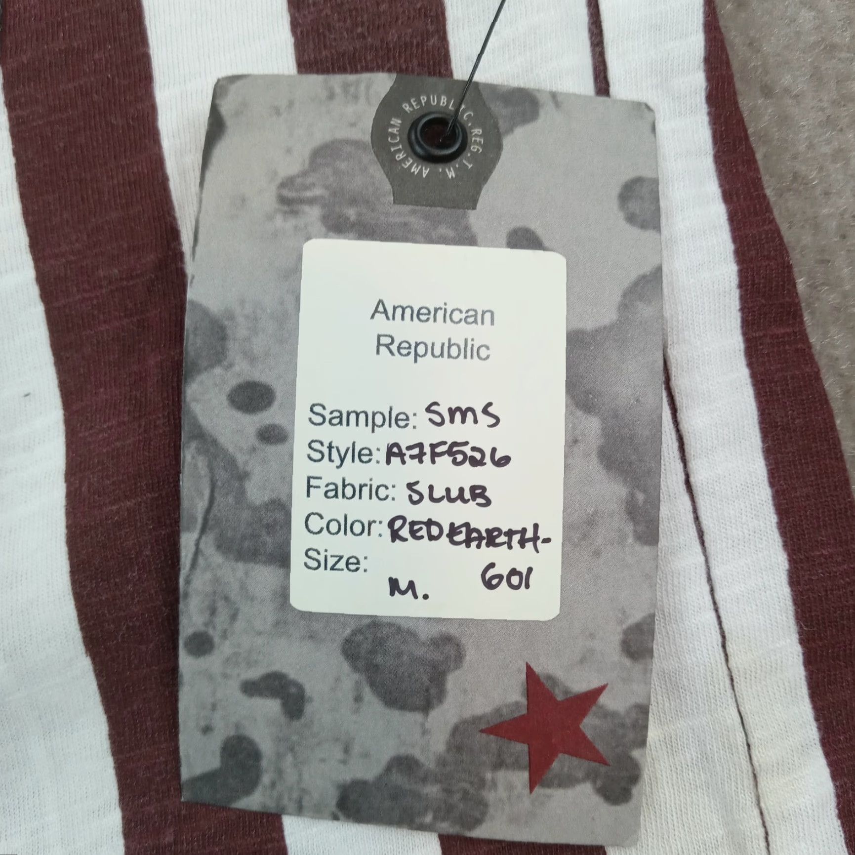 Vintage American Republic T-Shirt Mens Medium Red White Blue Short Sleeve Flag V-Neck Size US M / EU 48-50 / 2 - 7 Thumbnail