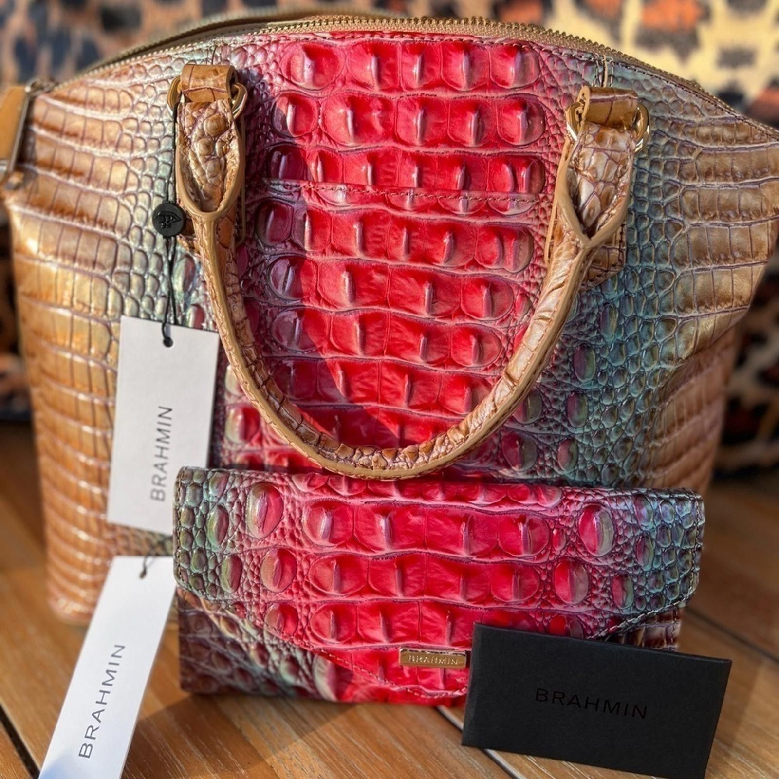 BRAHMIN Brahmin Duxbury Satchel Lakeridge Ombre Melbourne And Wallet Size ONE SIZE - 5 Thumbnail
